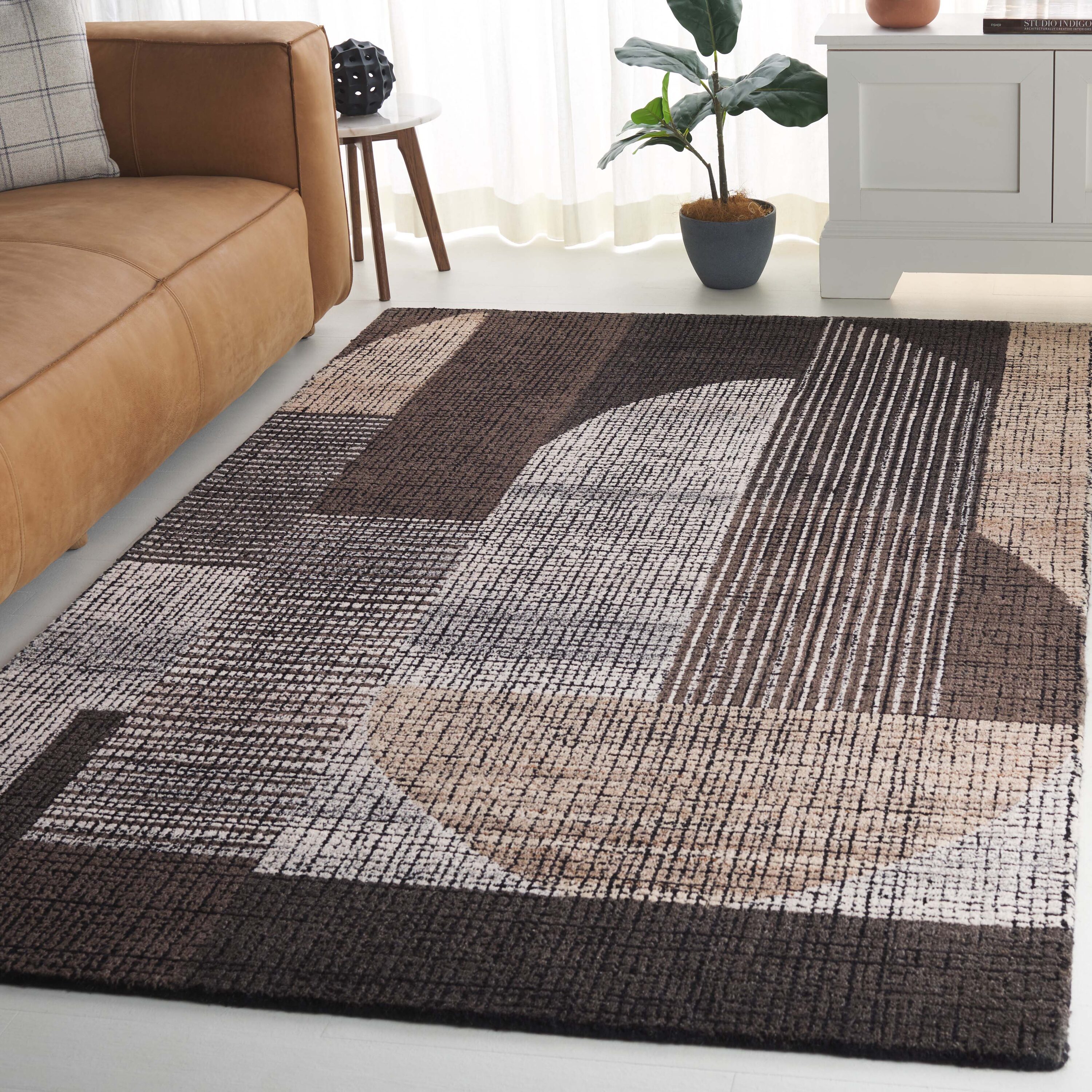  Fifth Avenue 405 Black/Gray Contemporary 5ft x 8ft Medium Rectangle Rug