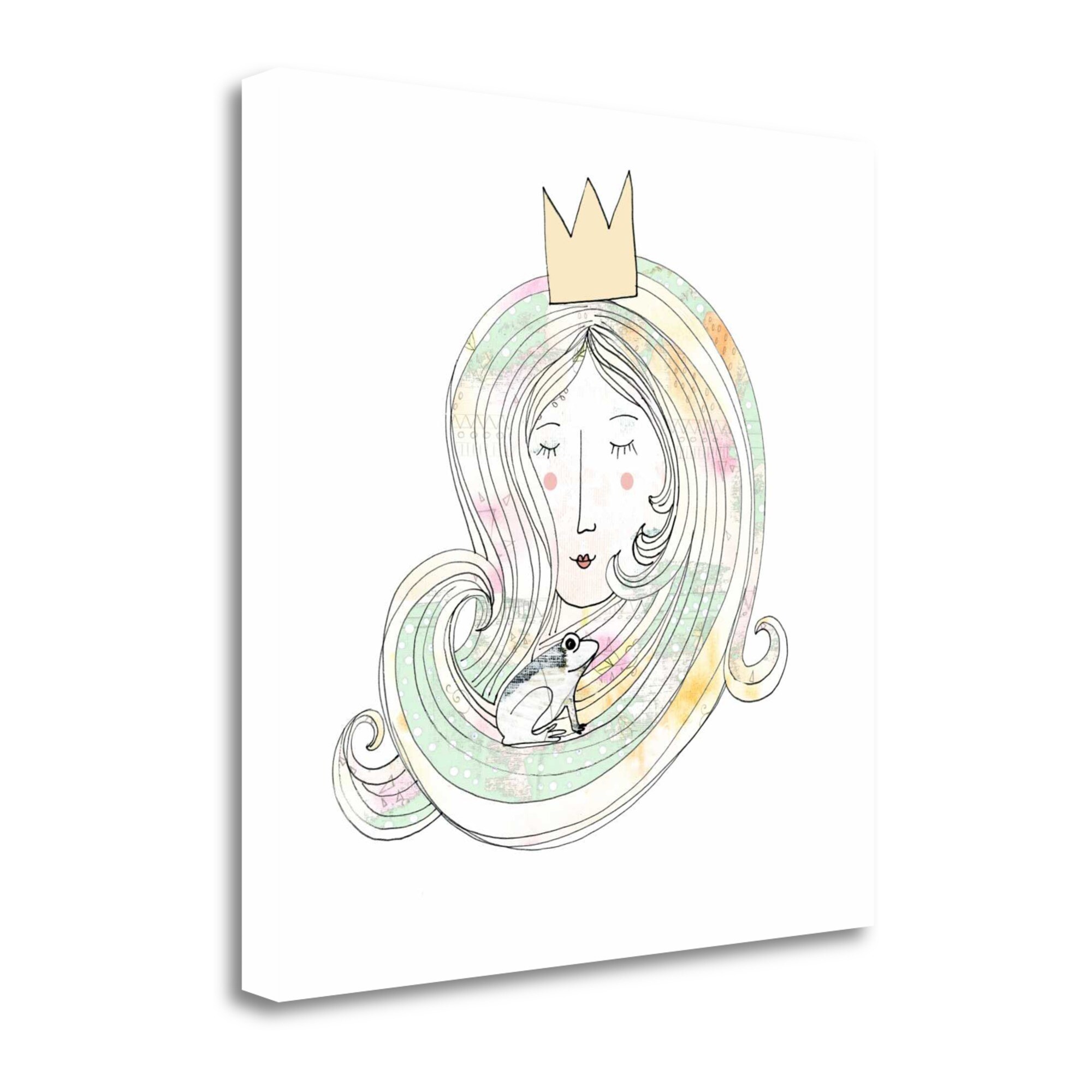 Tangletown Fine Art SBSO1155-2525C The Princess and The Frog Sarah Ogren 25-in H x 25-in W Figurative Print on Canvas