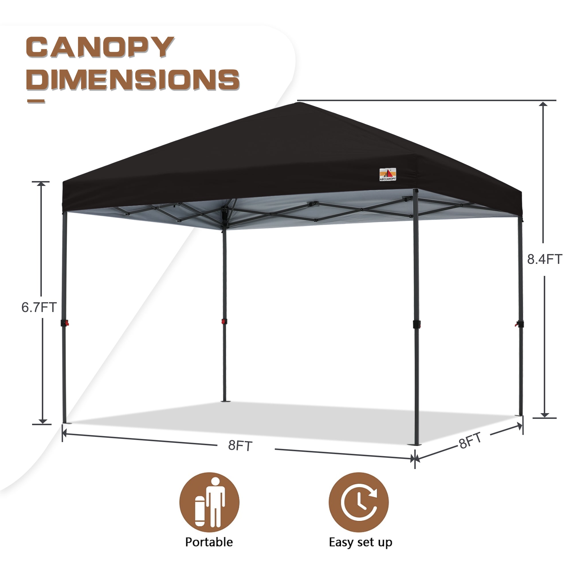 ABCCANOPY 8X8ZXS-BLACK Canopies-Sl - View #4
