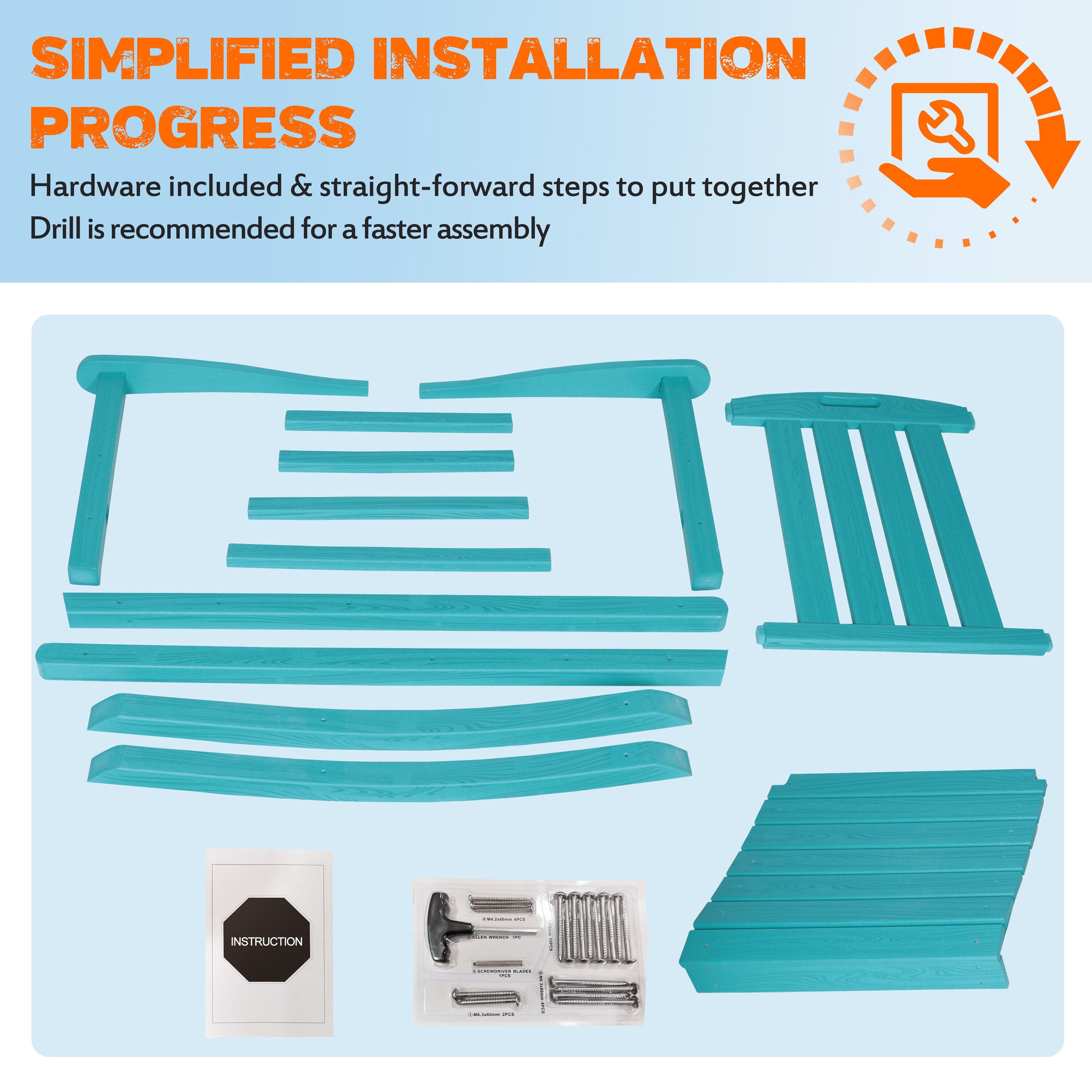VEIKOUS PG0207-HDPE-BU-1 Patio-Chairs - View #5