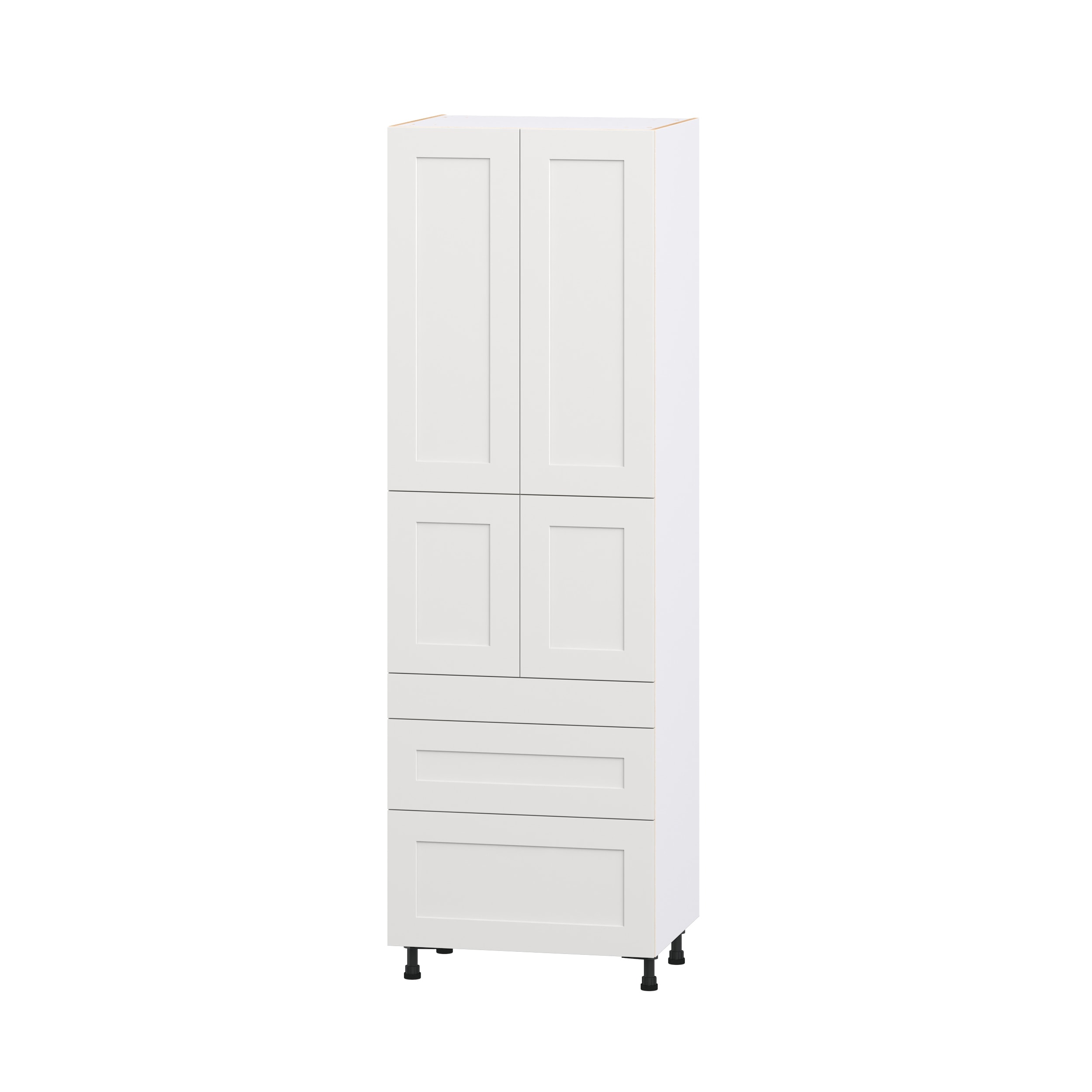 Hugo&Borg DST3D302494.5I2-JO Jolie 30-in W x 94.5-in H x 24.5-in D Warm White 5 -Drawers Pantry Fully assembled Cabinet Recessed Panel Shaker