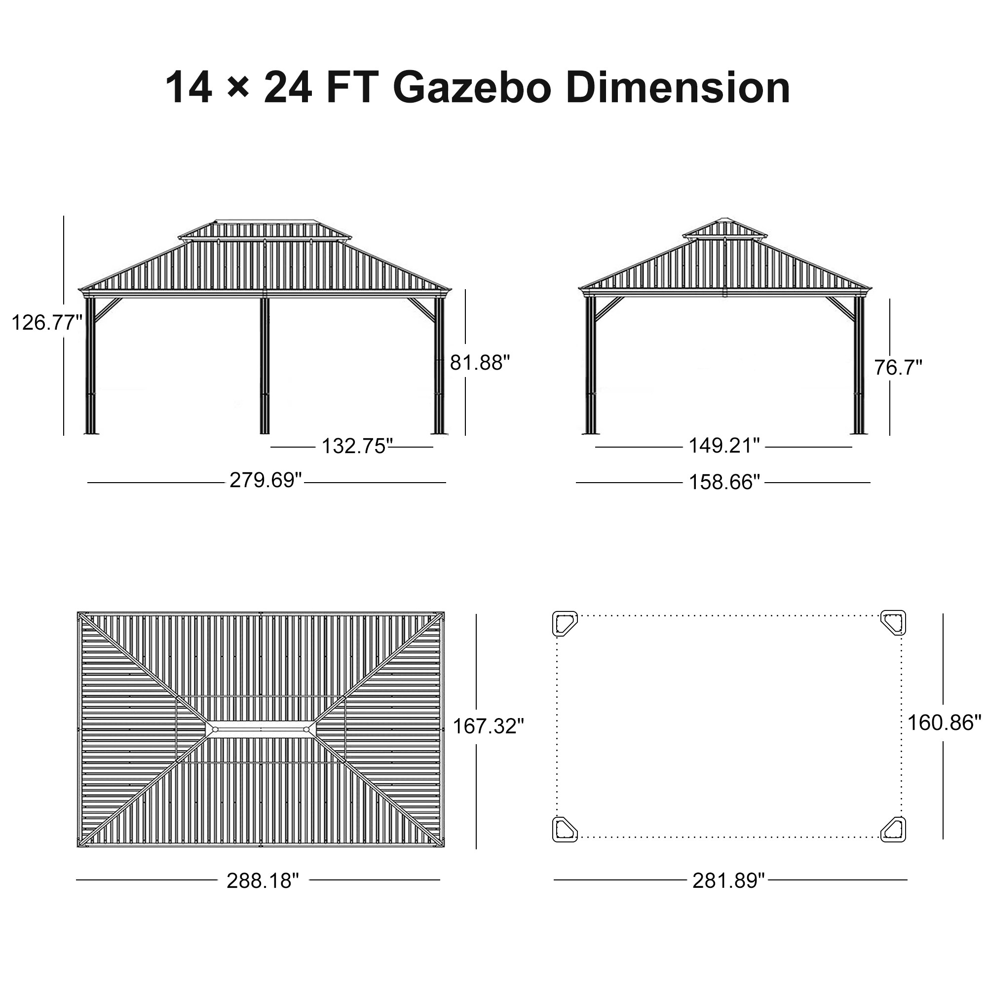 PURPLE LEAF LS04GHTG1424 Wood-Resin-Gazebos - View #14