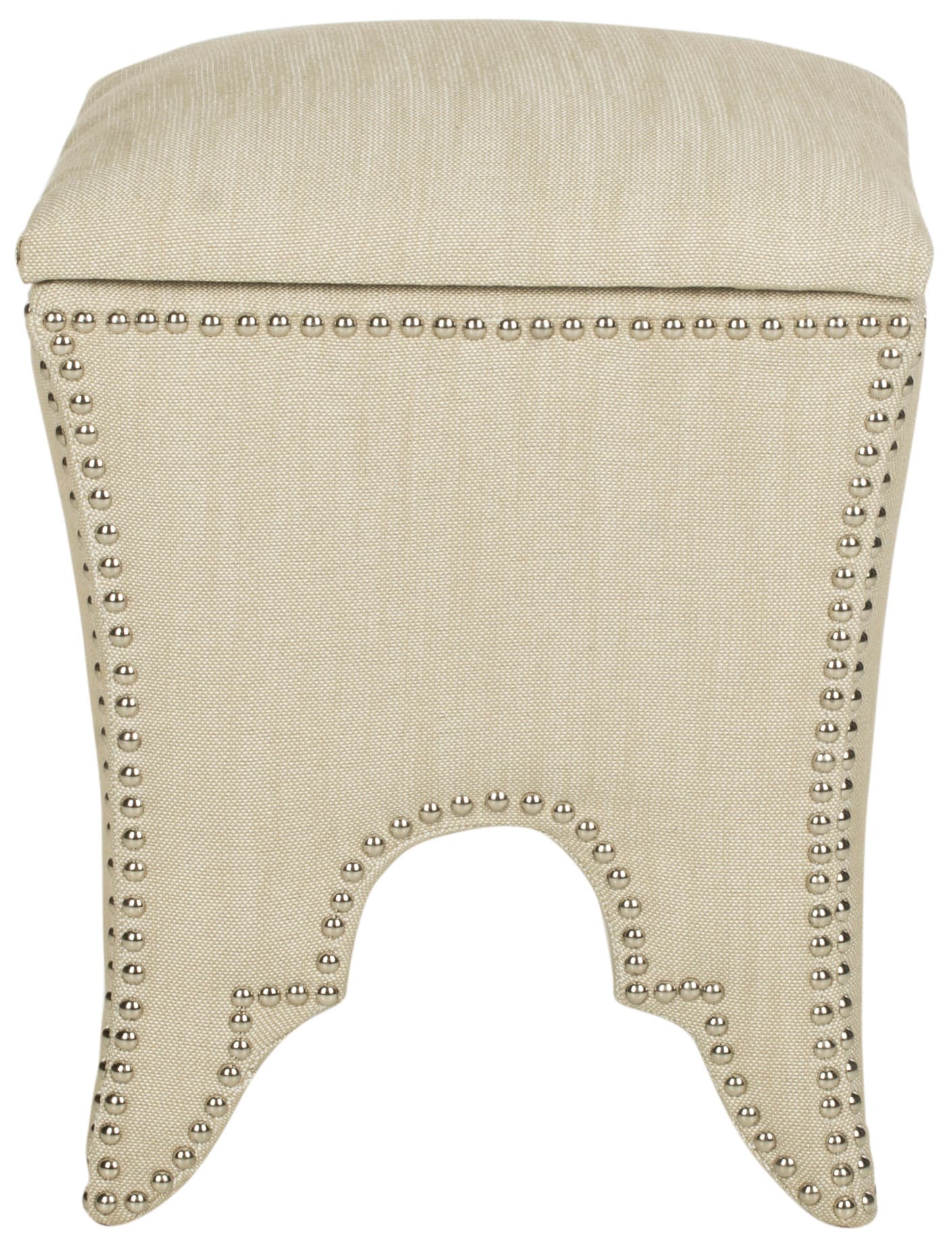 Safavieh MCR4663J Deidra Casual Beige Storage Ottoman
