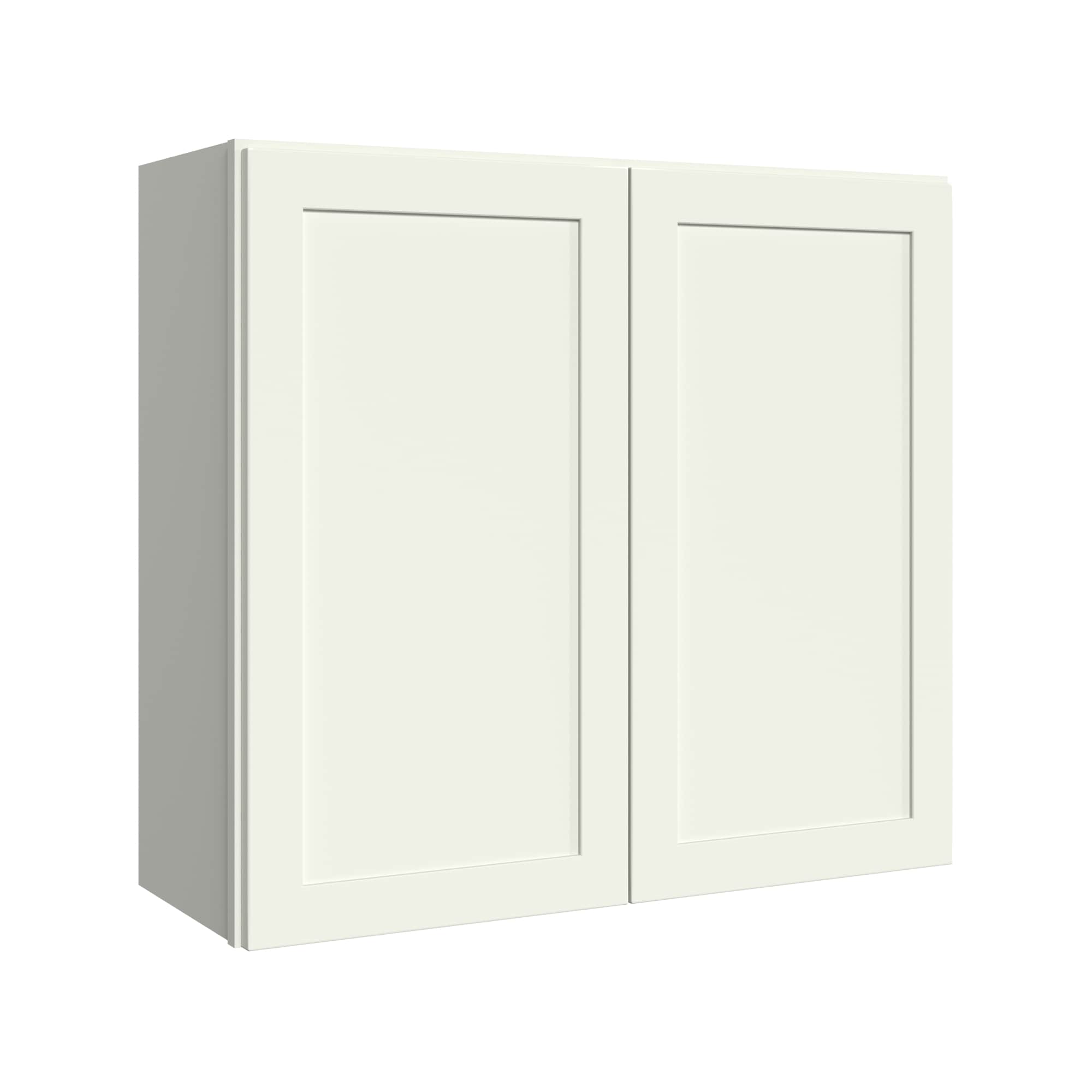KraftMaid Momentum W3330G71 Deveron 33-in W x 30-in H x 12-in D Dove White Wall Fully assembled Plywood Cabinet (Recessed Panel Shaker)