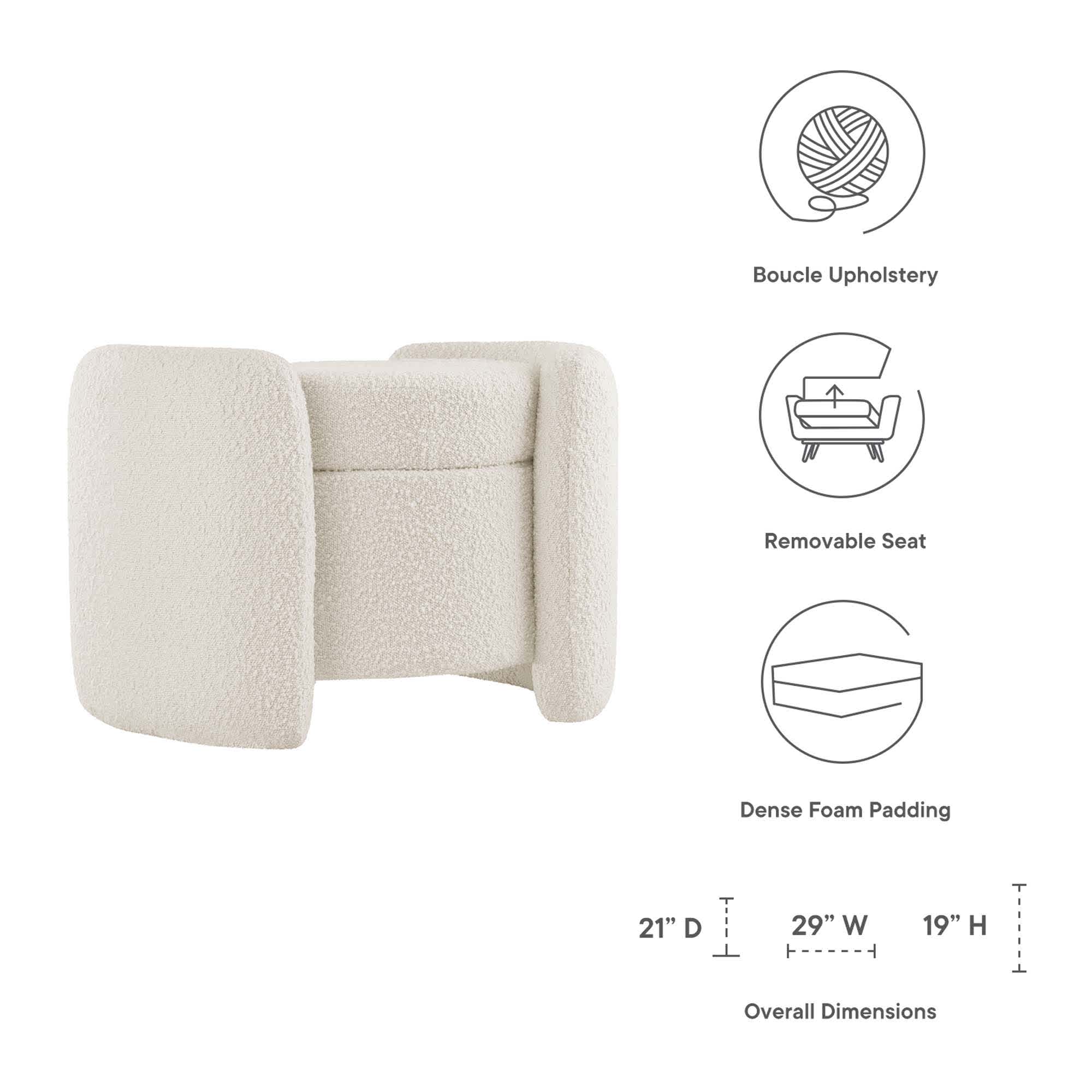 Modway EEI-5561-IVO Indoor-Ottomans - View #2