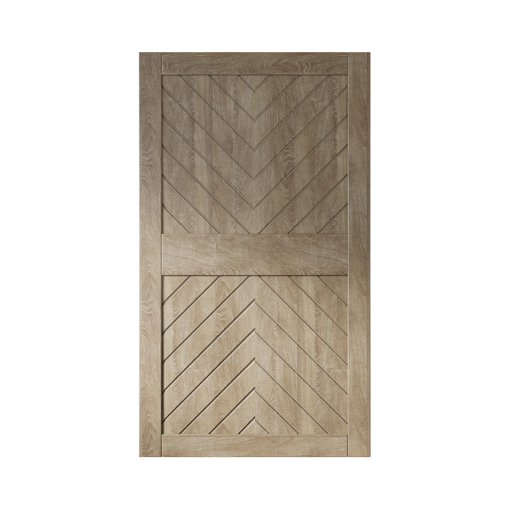 HOMACER JT4-4284-GR 42-in x 84-in Classic Gray Herringbone Pine Wood Solid core Single Barn Door (Hardware Not Included)