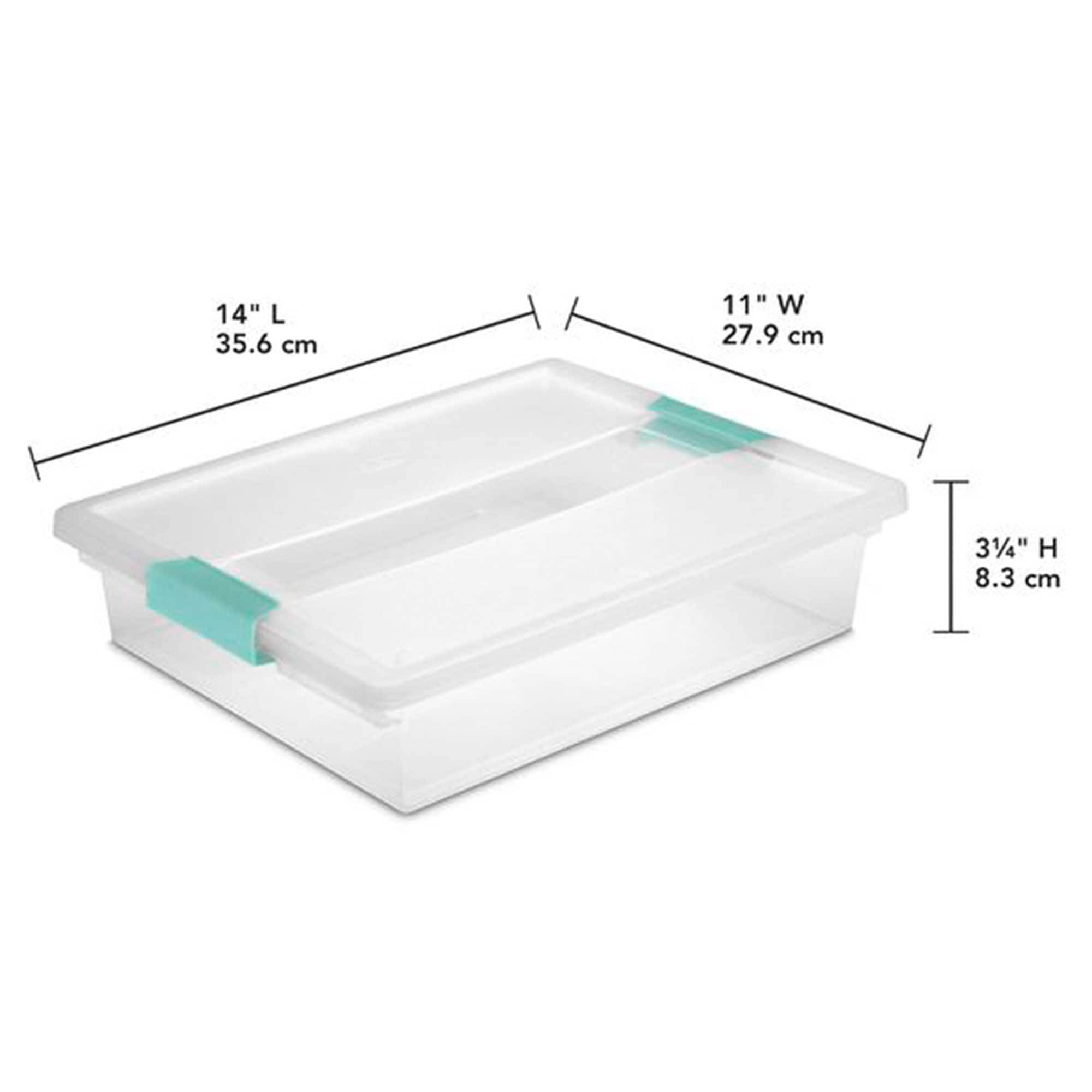  Sterilite Storage Box 13.5 X 8.3 X 4.8, 6 Qt. Clear - Pack  of 4 : Office Products