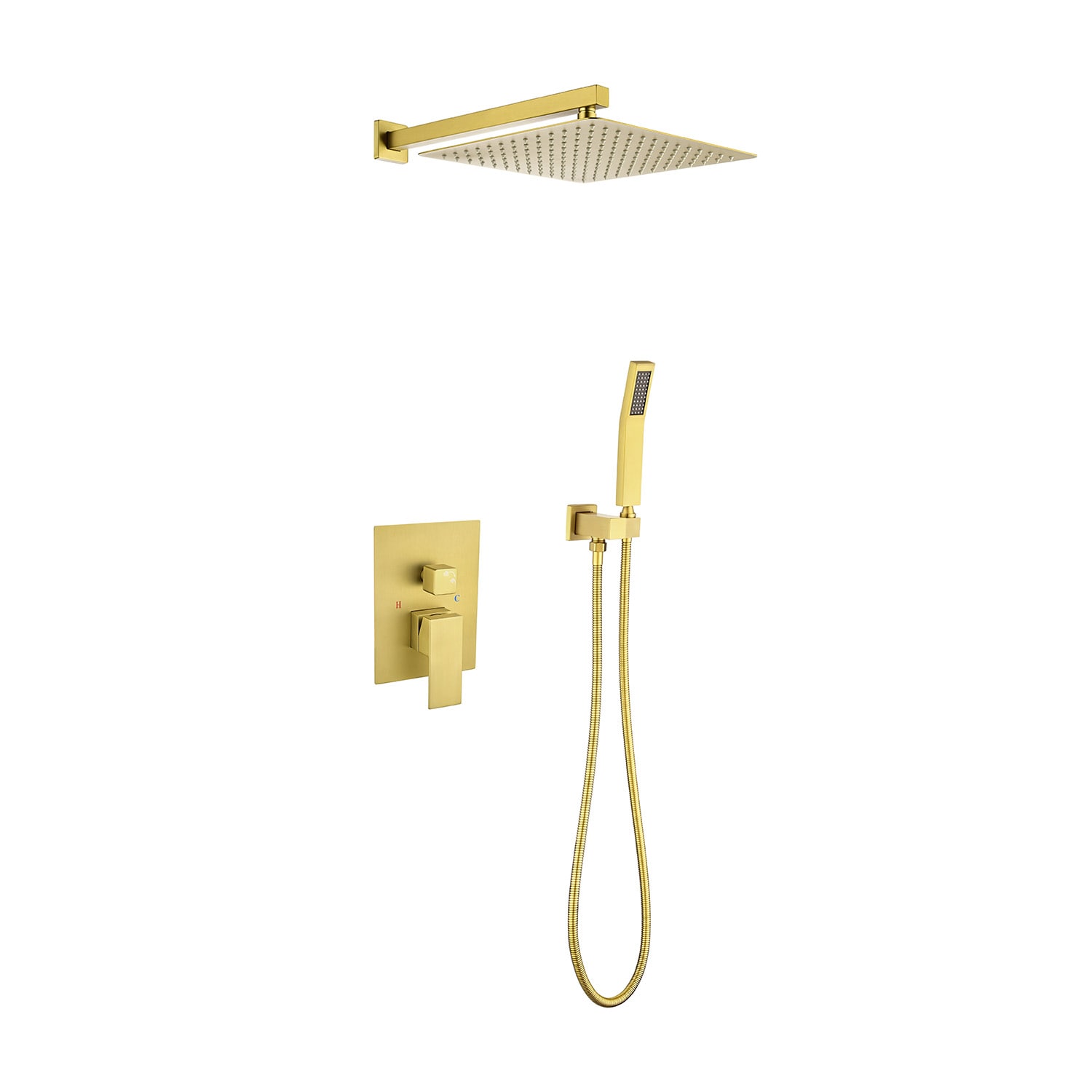 ZAKLOOP Brushed Gold Rain Shower Head for Bathtub and Shower Fixture Upgrade