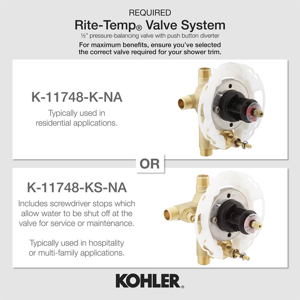 KOHLER K-T14420-3G-BN Tub-Shower-Faucets - View #2