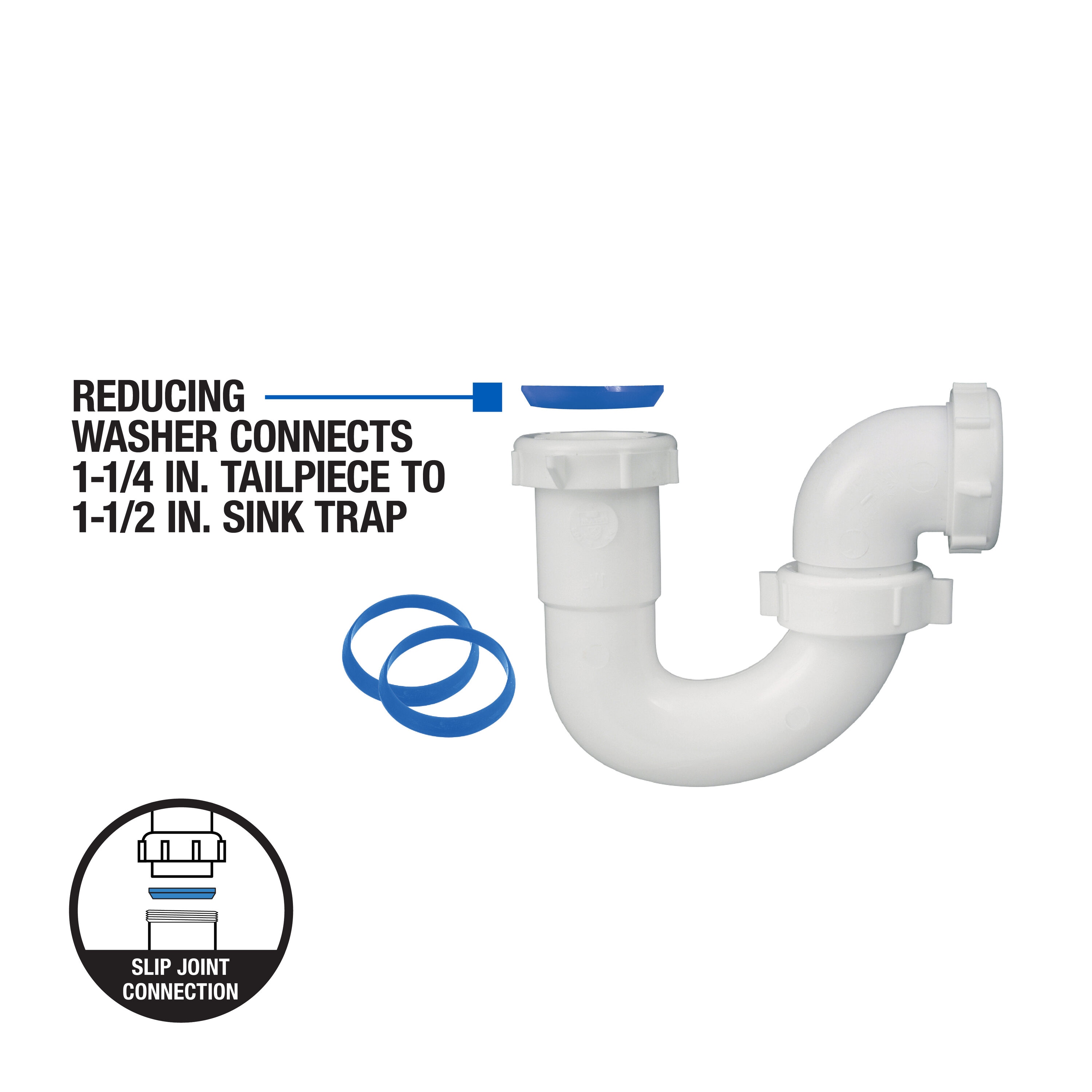 Dearborn 1000000639 1-1/2-in Plastic Sink trap J-bend