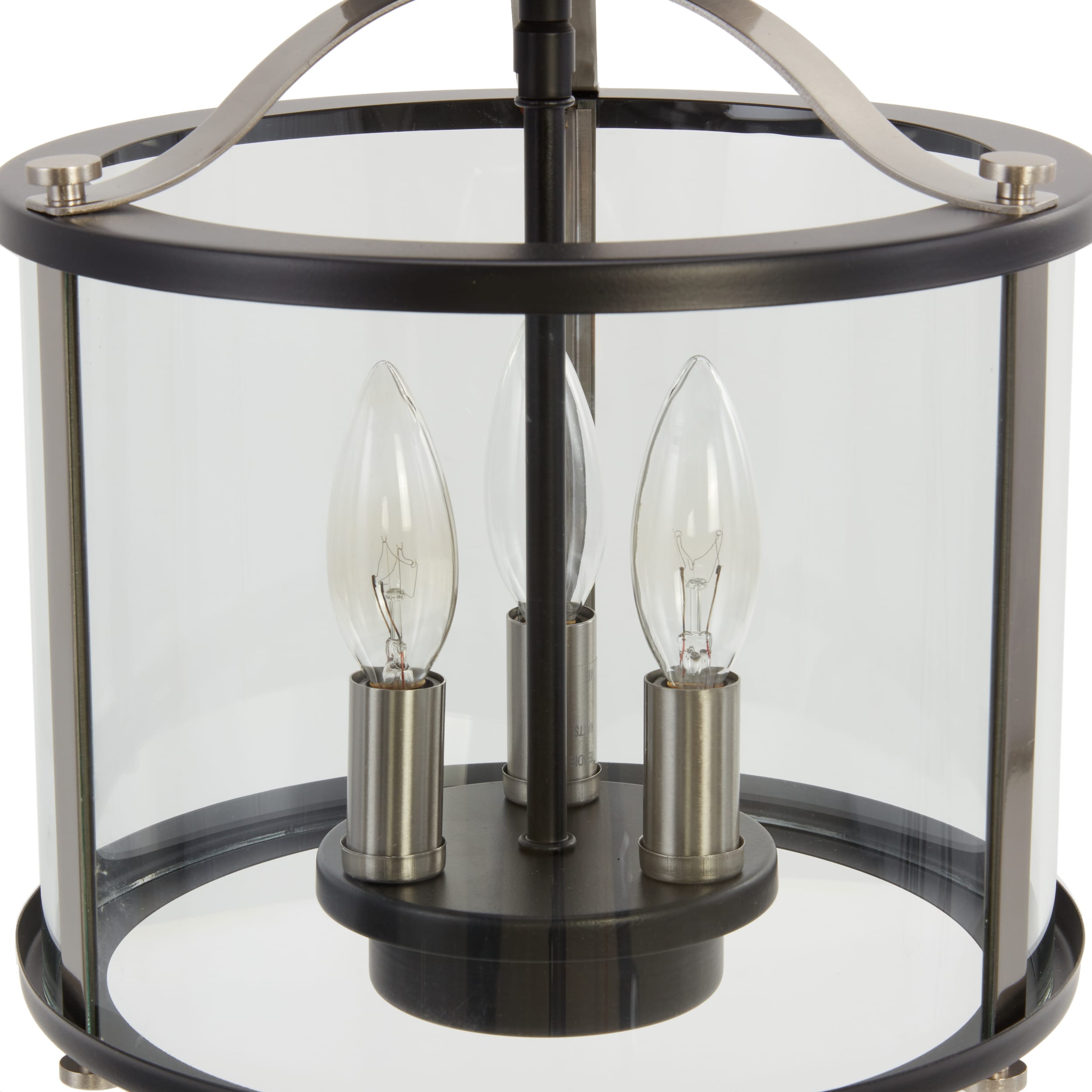 Transitional Squire Matte Black Semi-Flush Outdoor Light with Clear Glass