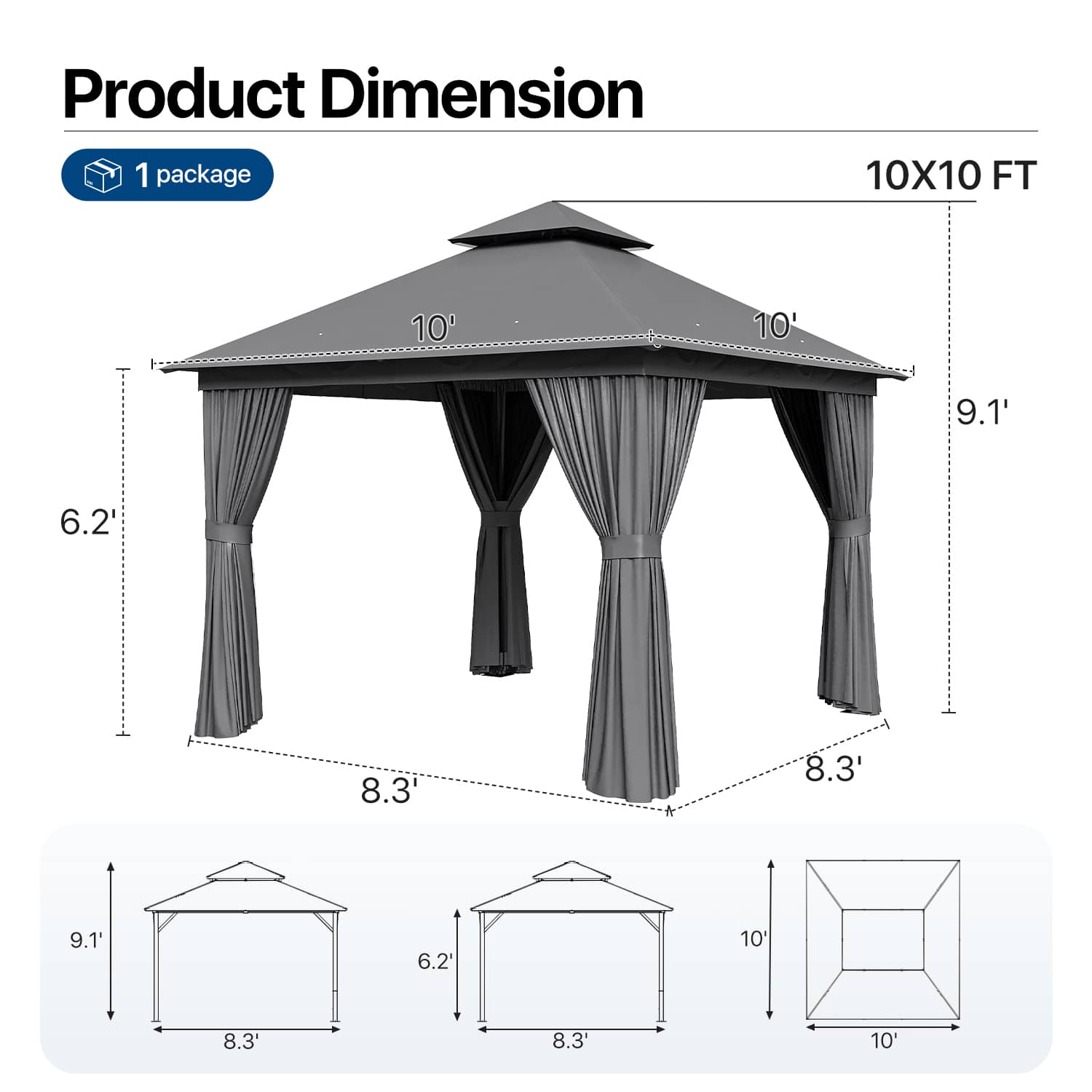 Sunmthink GBSM50G41 Wood-Resin-Gazebos - View #7