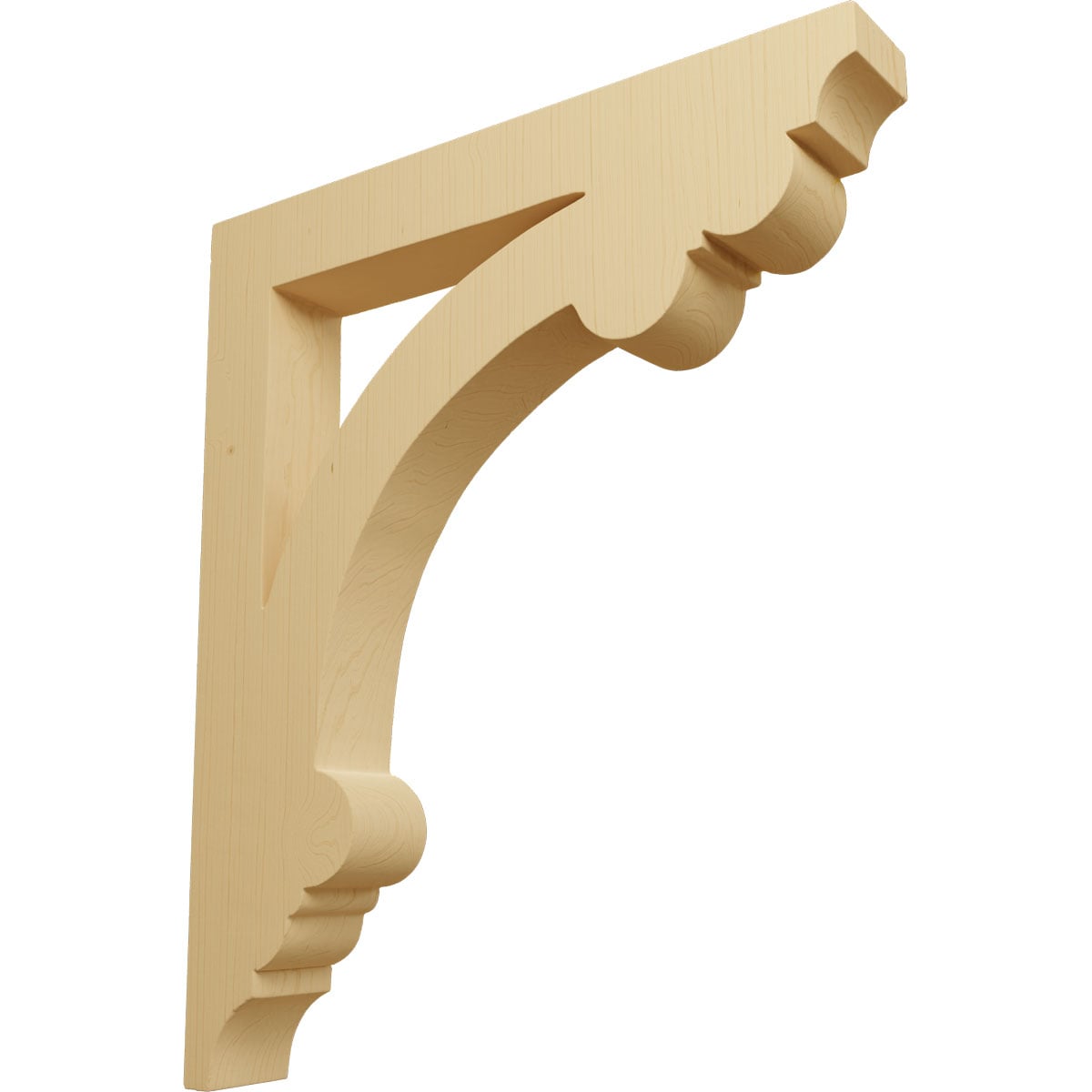 Ekena Millwork CORW02X10X12ELAL 1.5-in x 10-in x 12-in Unfinished Alder Wood Paintable/Stainable Corbel
