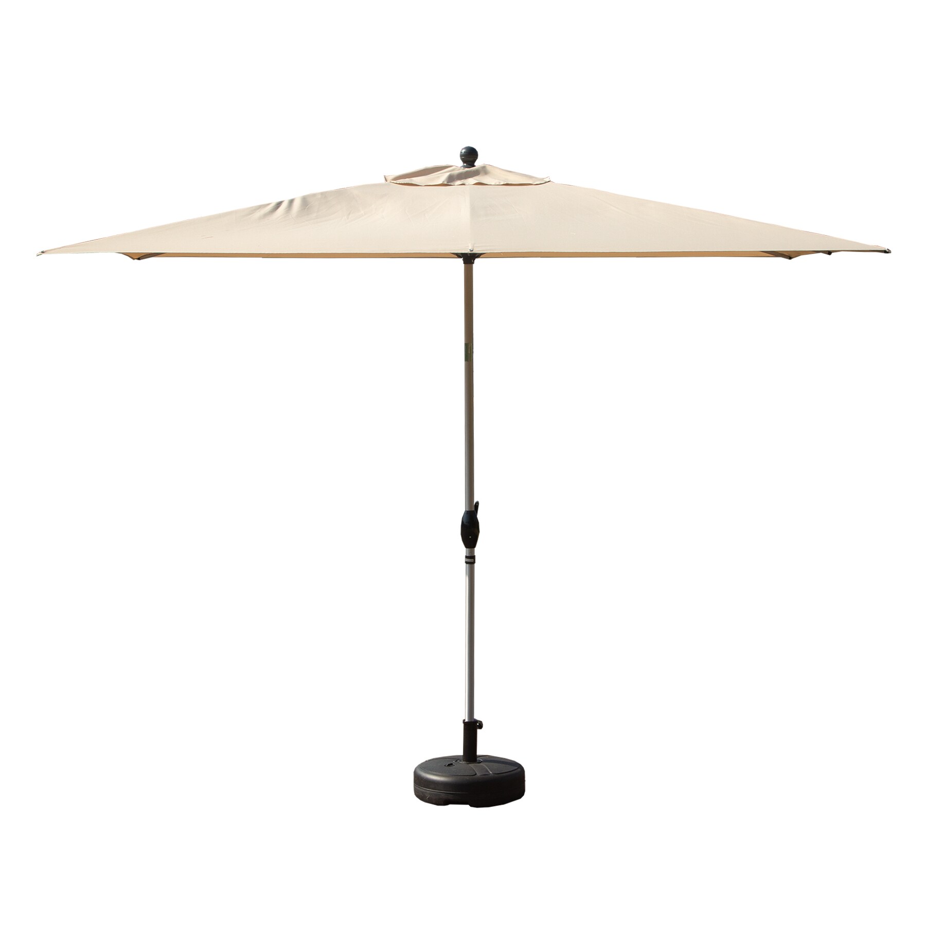 6.4-ft Aluminum Off-white Push-button Tilt Market Patio Umbrella