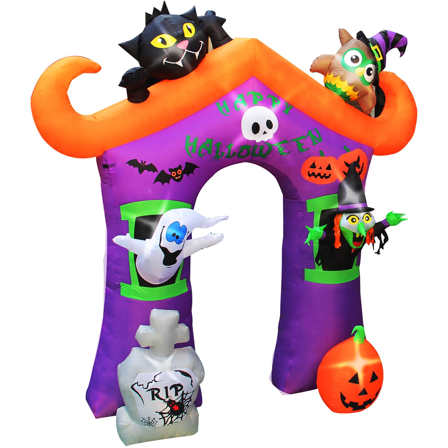 Haunted Hill Farm 10.5-ft Yard Stake Lighted Inflatable HIHLWNARCH092-L ...