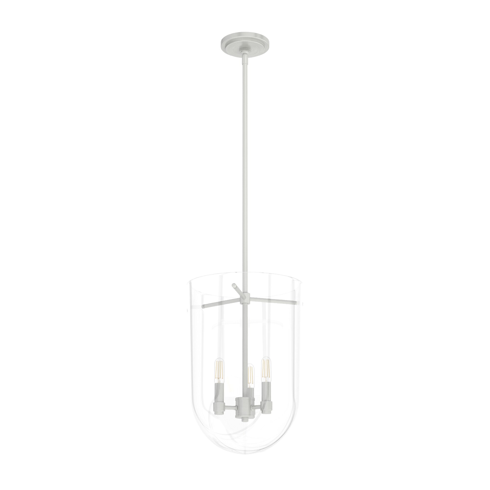 Hunter 19317 Sacha 3 -Light Brushed Nickel Modern/contemporary Clear glass Urn Medium Hanging Pendant light