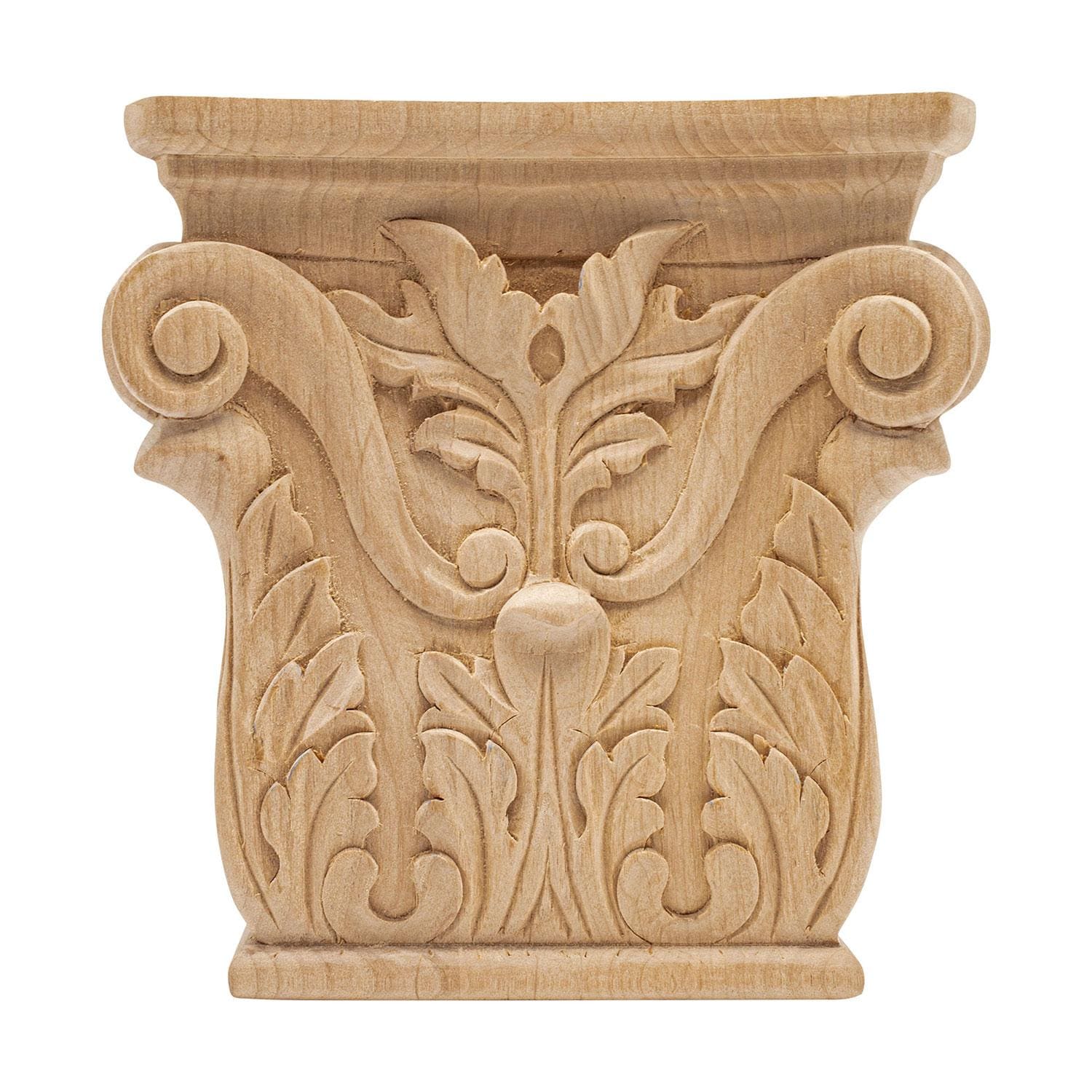 Architectural Products by Outwater 3P5.13.00062 5.25-Inches W x 5.375-Inches H Acanthus Unfinished Applique
