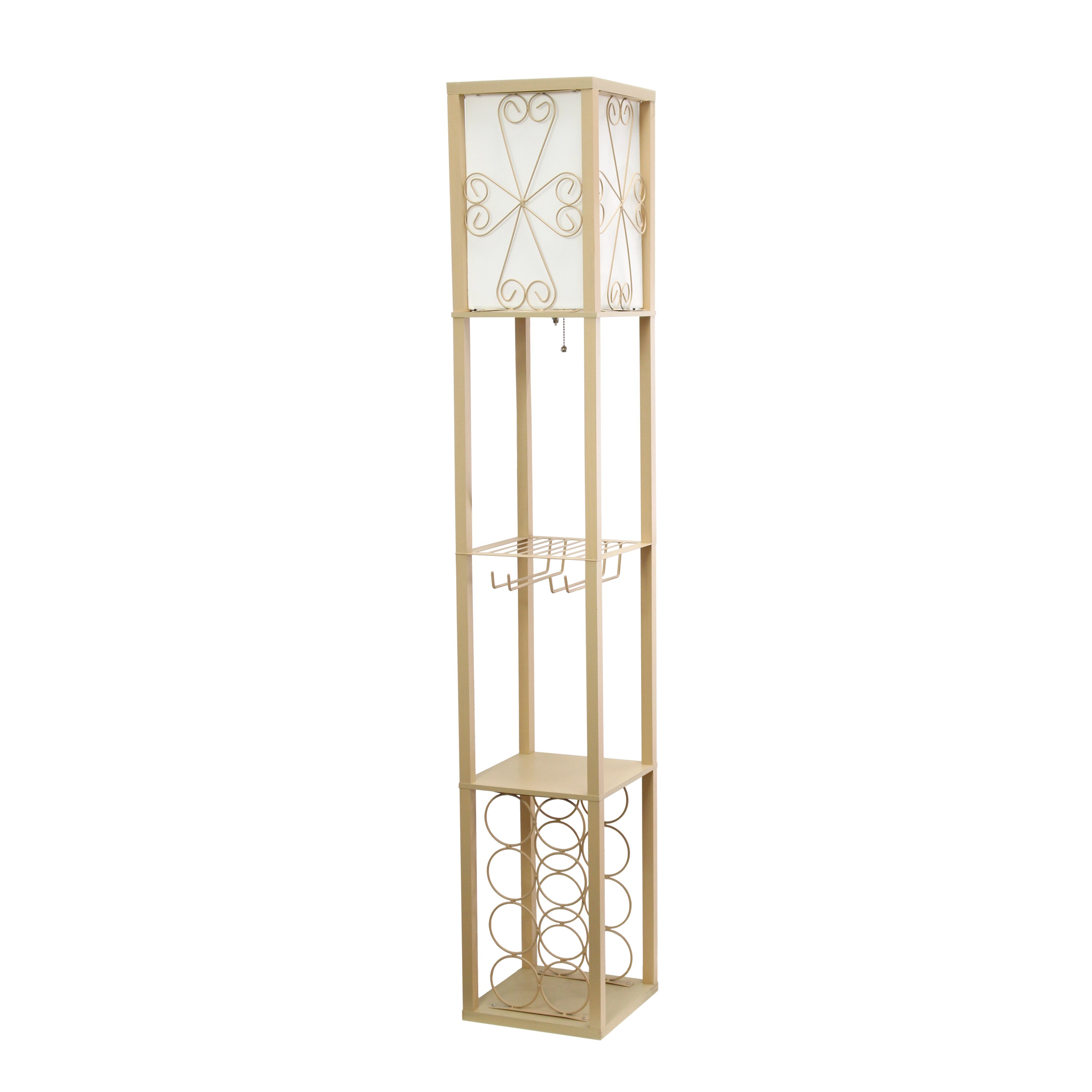 Creekwood Home CWF-3008-TN Eleganzia 62.5-in Tan Standard Floor Lamp with Linen Shade