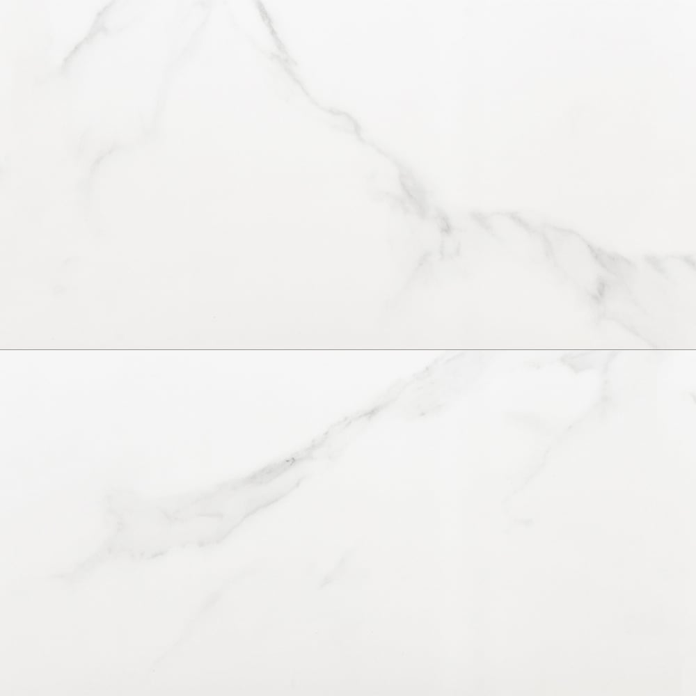 The Tile Life TPURI2448WH Adonis White 24-in x 48-in Matte Porcelain Marble Look Floor and Wall Tile (15.5-sq. ft/ Carton)