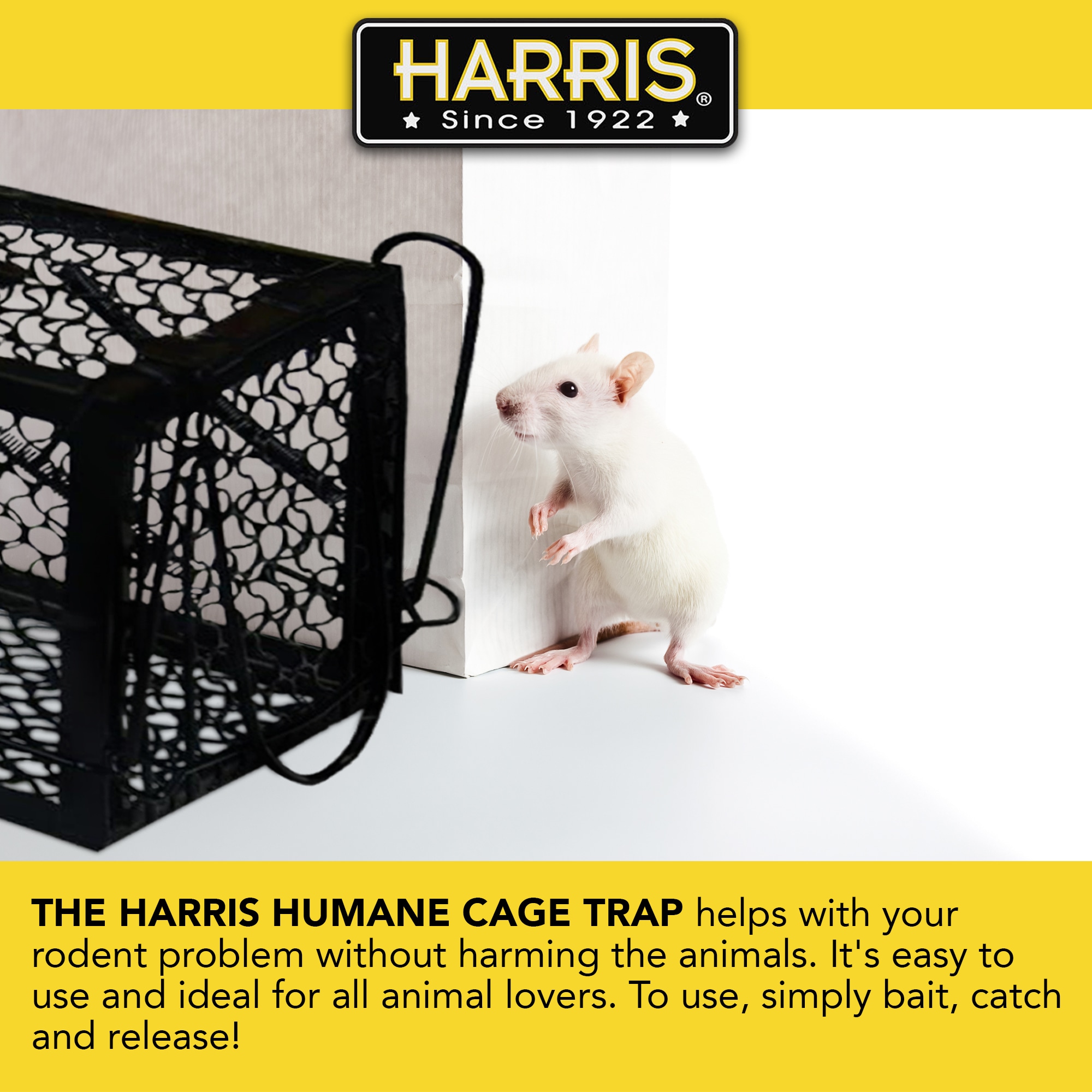 Harris Catch and Release Humane Small Squirrel/Rat Cage Rat Traps at