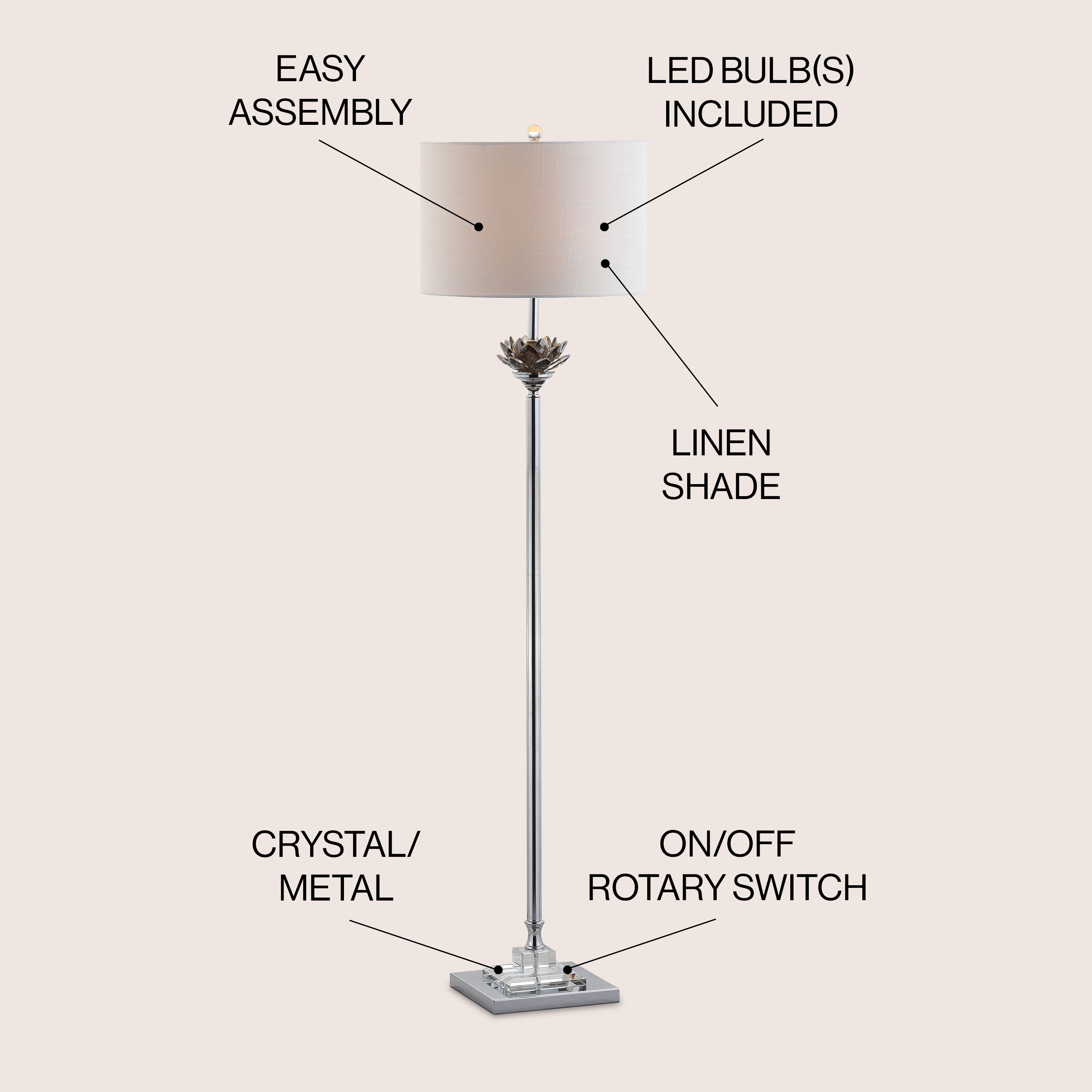 JONATHAN  Y JYL2032A floorlamps - View #3