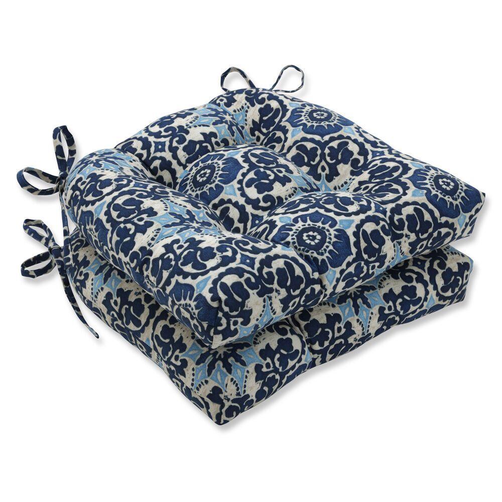 Pillow Perfect Woodblock Prism Blue 15.5-in x 14.5-in 2-Piece Blue ...