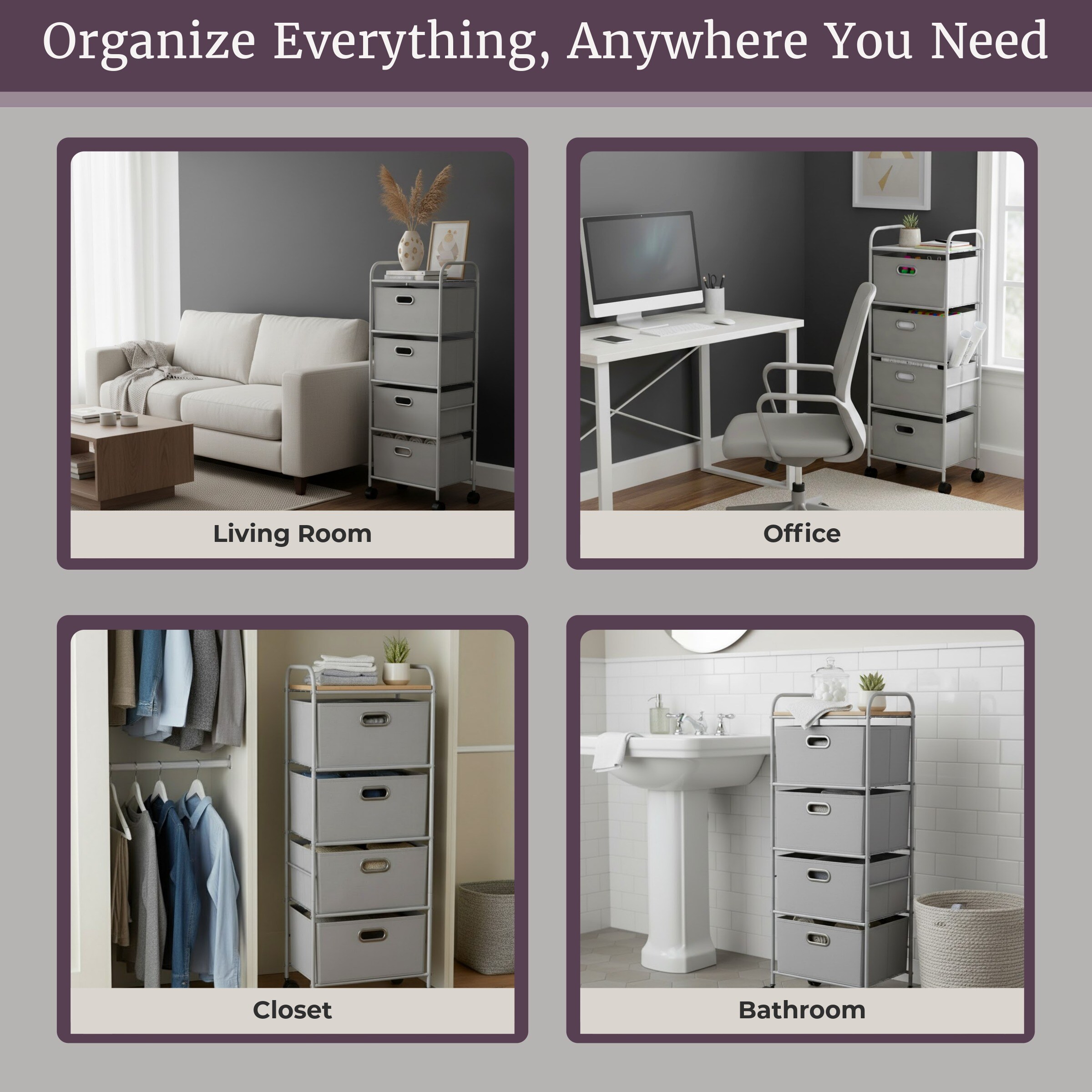 Hastings Home 569516AHZ Office-Carts - View #4