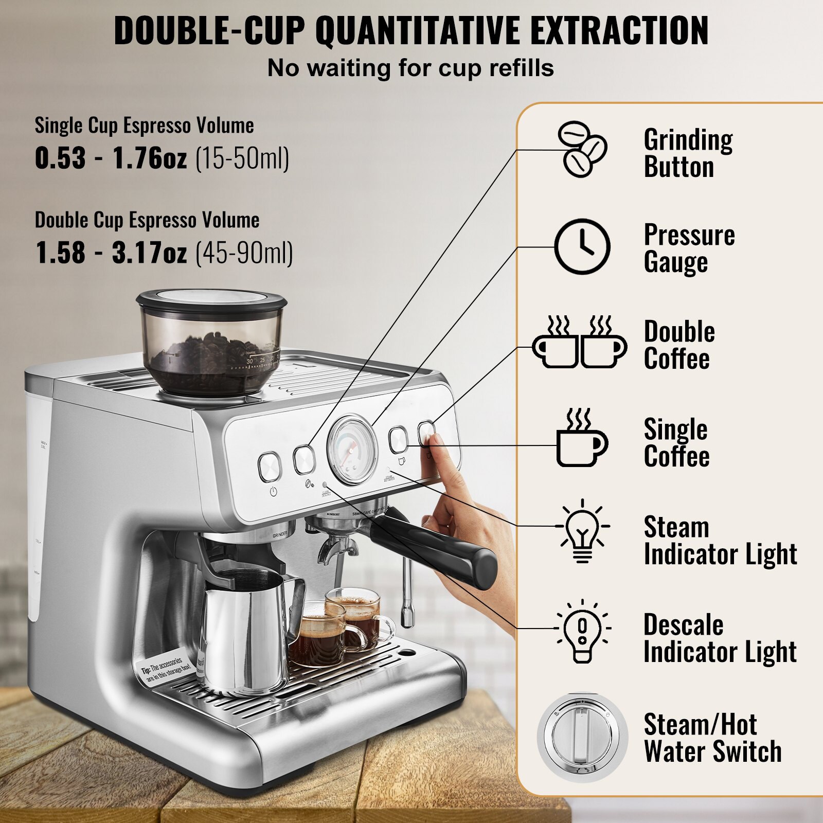 Mecale YAS-LJJUQO Espresso-Machines - View #7