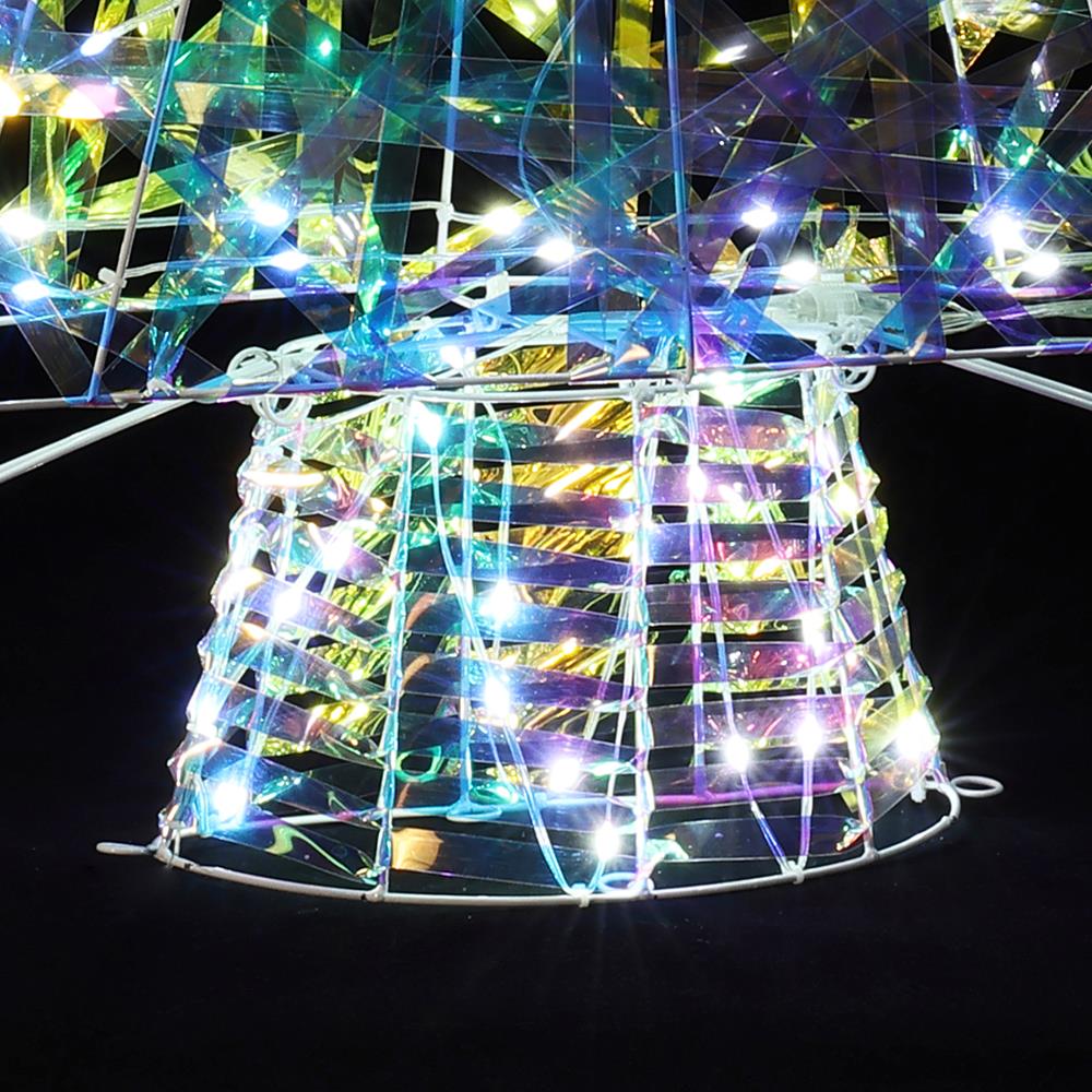 Multicolor LED Lighted Christmas Tree with Iron Frame