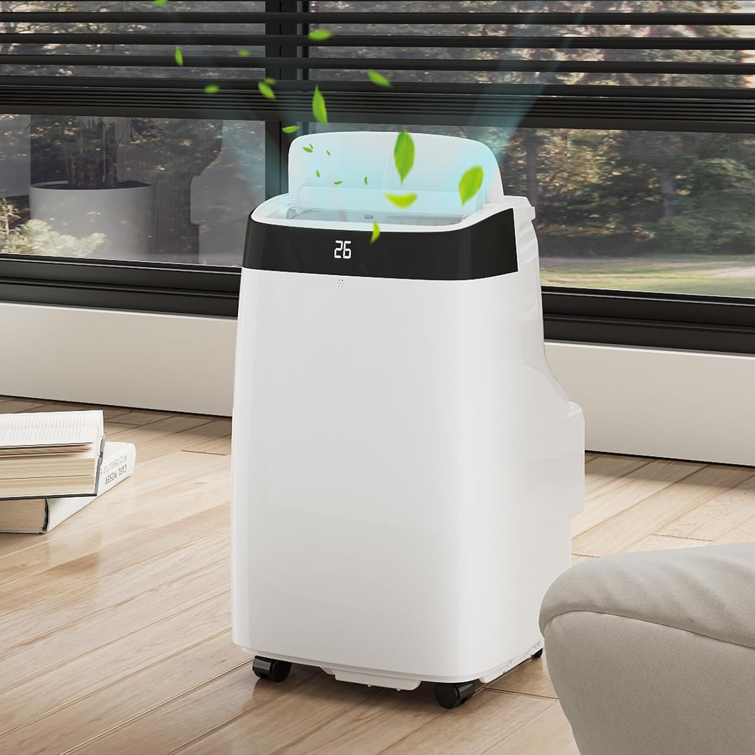 Qeetex NL-PHO-0XJ0O4PK 10000 BTU Portable Air Conditioner Cools Up to 550 Sq Ft 3IN1 Portable AC Unit With Dehumidifier Fan Remote Control Installation Kits for Home Office Dorm Sleep Mode 24H Timer