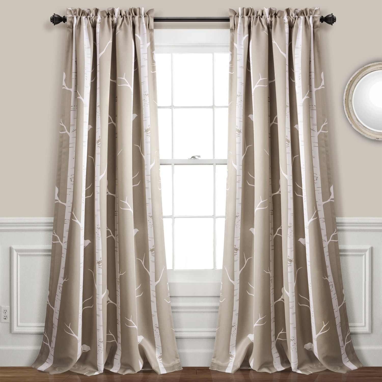 Lush Decor 16T004260 84-Inches Wheat Light filtering Rod pocket Curtain panel pair