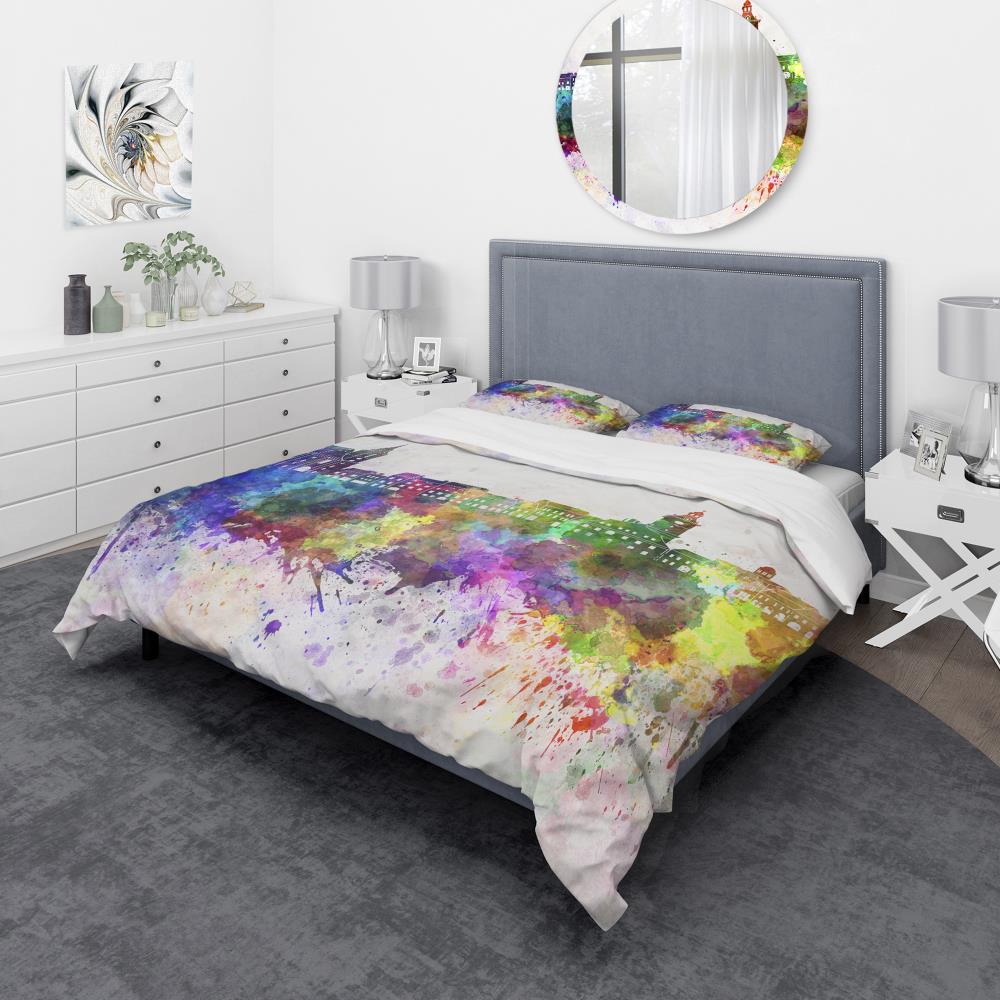 Designart BED6600-T 3 -Piece Purple Twin Duvet cover Set