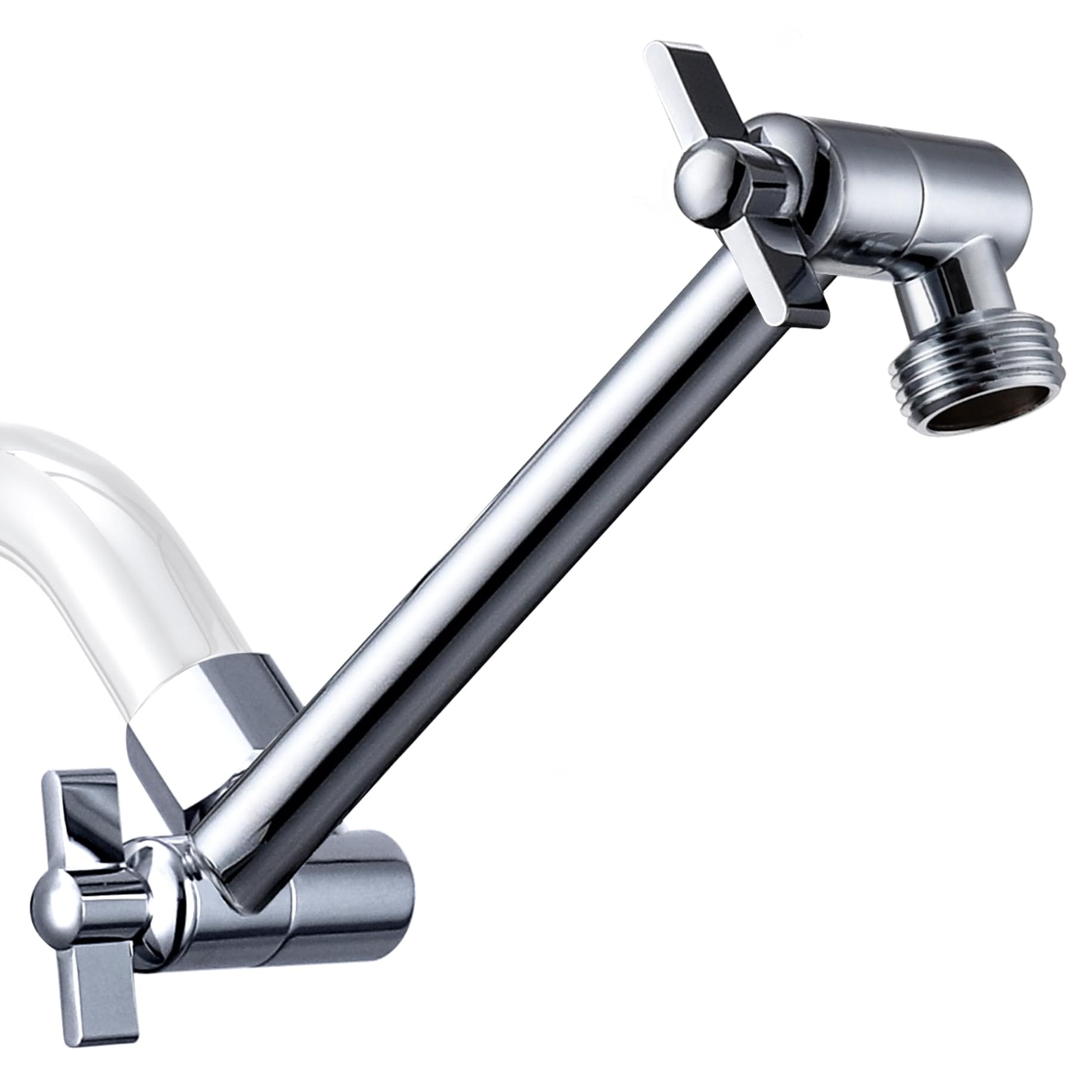 Aoibox  5 8 In All Metal Adjustable Shower Head Extension Arm with Locking Screw Universal G1 2 Connector