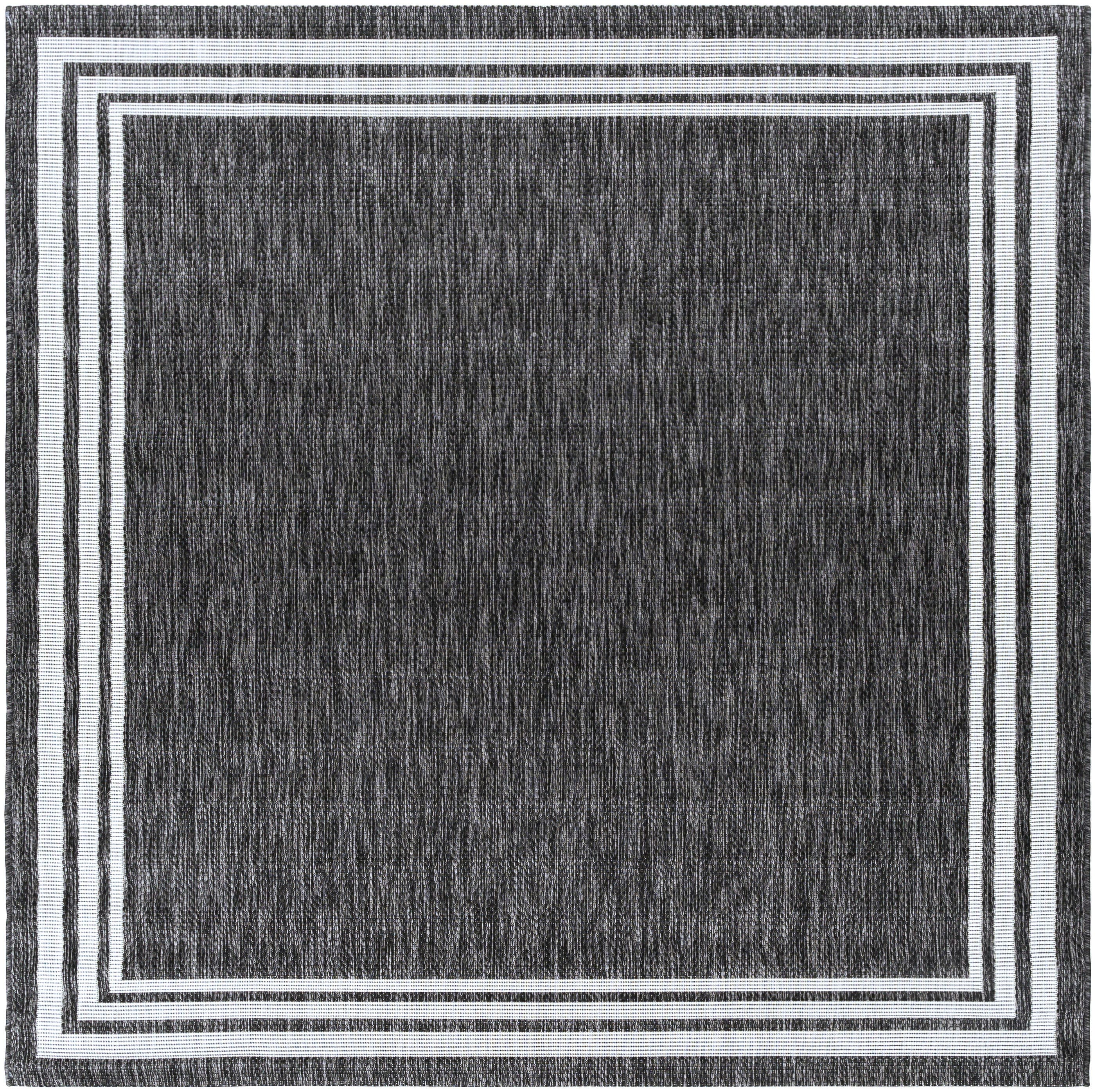 Livabliss EAG2365-67SQ Eagean 7 x 7 (ft) Polypropylene Dark Gray Square Indoor/Outdoor Medallion Oriental Area rug