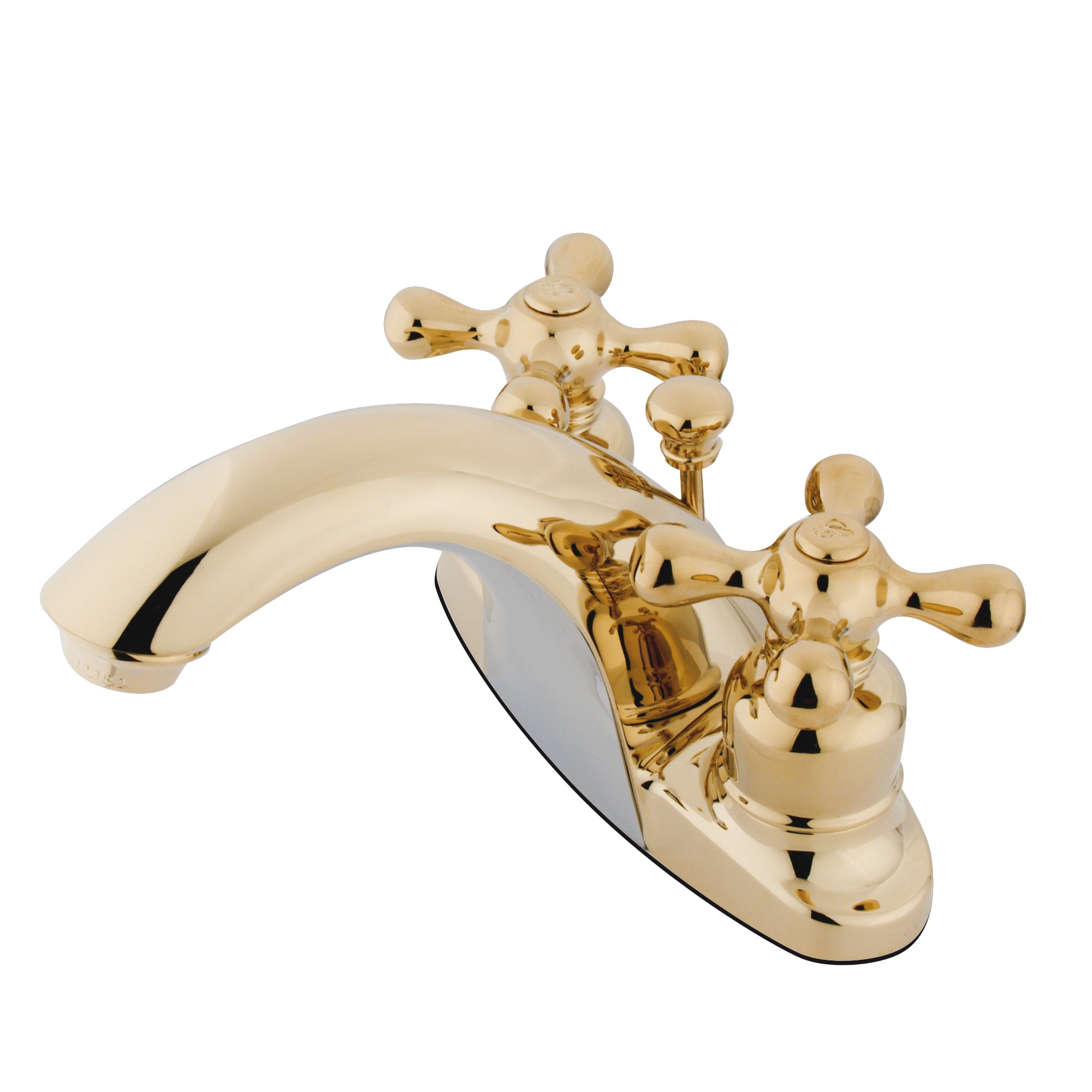 Elements of Design EB7642AX English Country Polished brass 4-in centerset 2-handle Low-arc Residential Handle Bathroom Sink Faucet with Drain