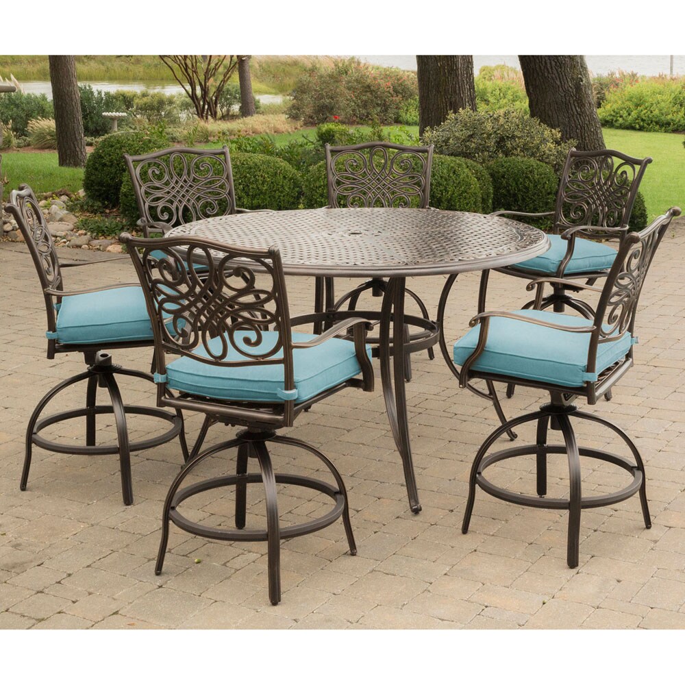Hanover TRADDN7PCBR-BLU Patio-Dining-Sets - View #17