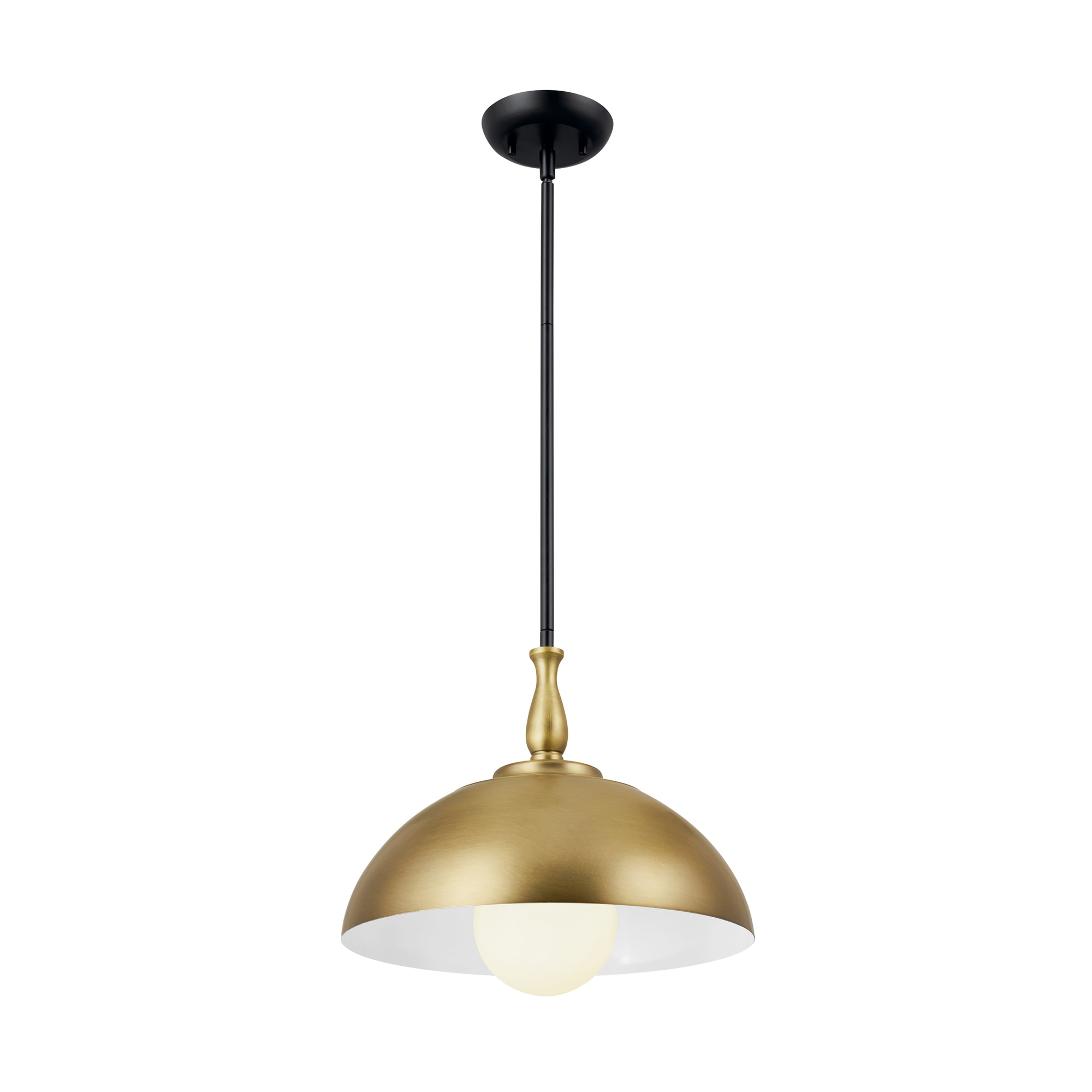 Kichler 52476NBR Fira 1 -Light Natural Brass Farmhouse Dome Medium Hanging Pendant light