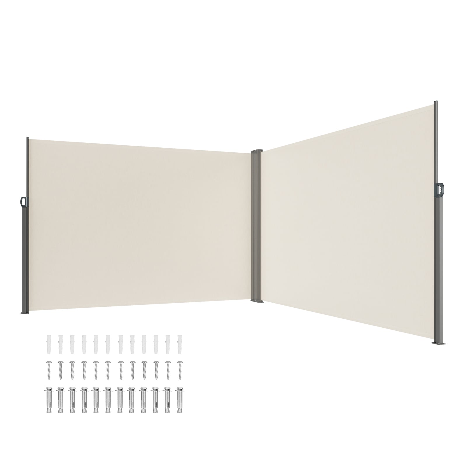 Mecale 79-in H x 236-in W Retractable Side Awning Iron Frame 180g Polyester Outdoor Privacy Screen