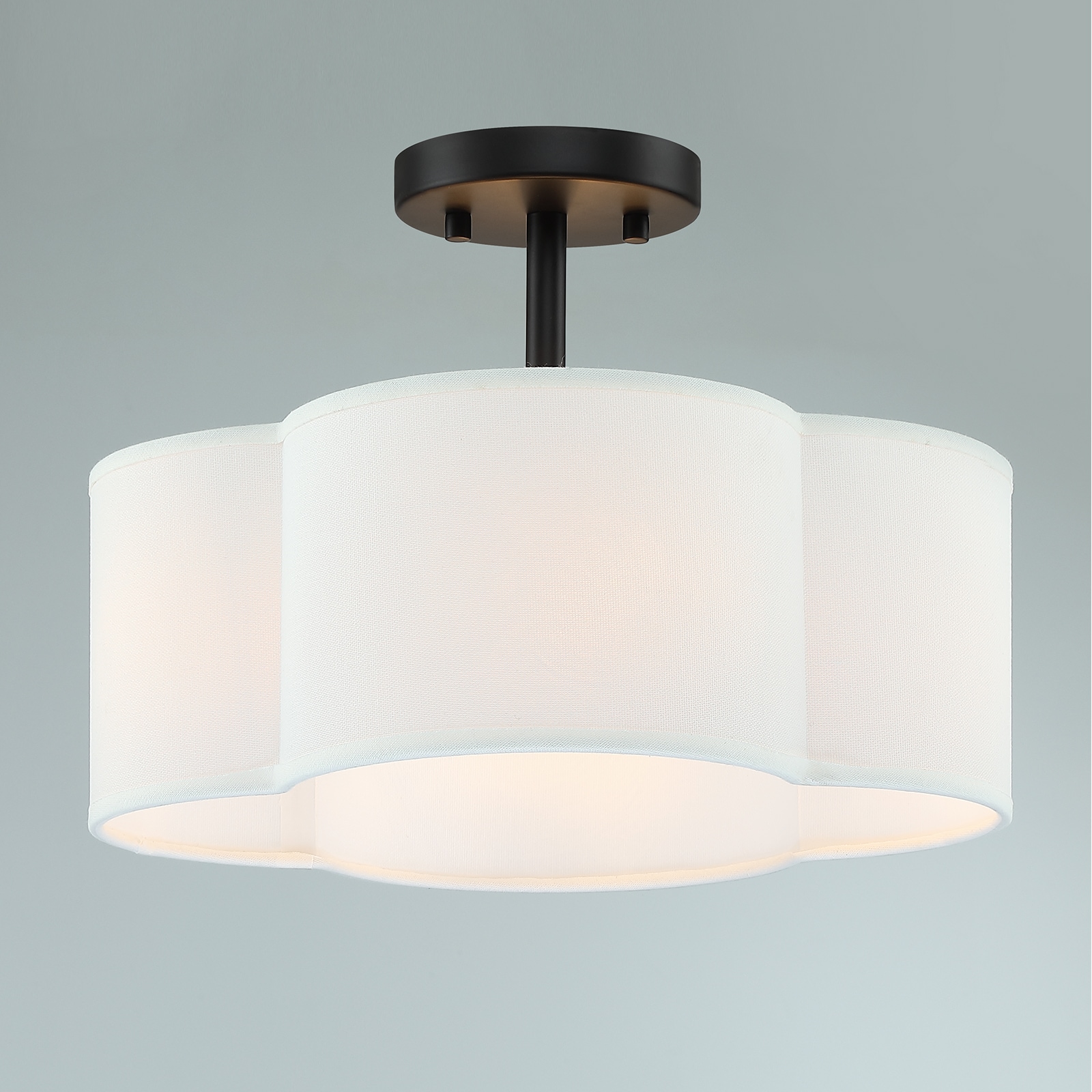 True Fine 170007FL Crass 4 -Light 14-in Matte Black Semi Flush Mount Light