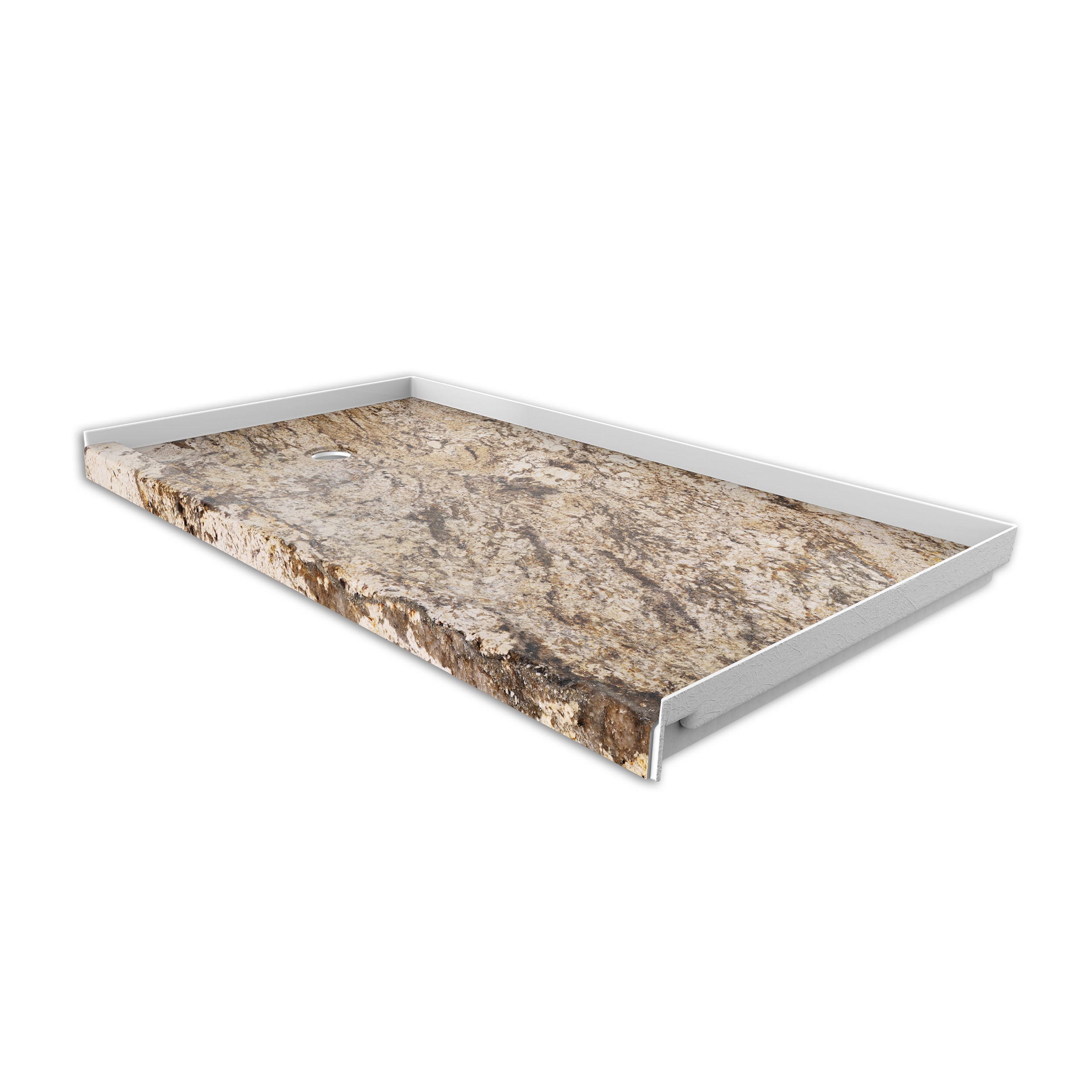 FlexStone FLXSBL6032GB 32-in W x 60-in L Golden Beaches Single Threshold Rectangle Shower pan base with 2.625-in H Threshold (Left Drain)