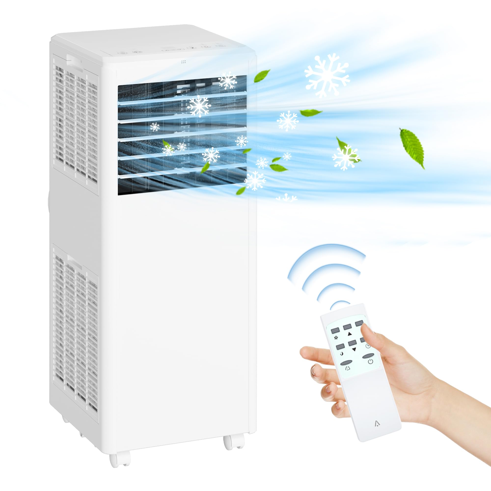 0 8000 BTU Portable Air Conditioner with Dehumidifier Fan Sleep Mode 24 Hour Timer Remote Control Cools Up to 750 Sq Ft