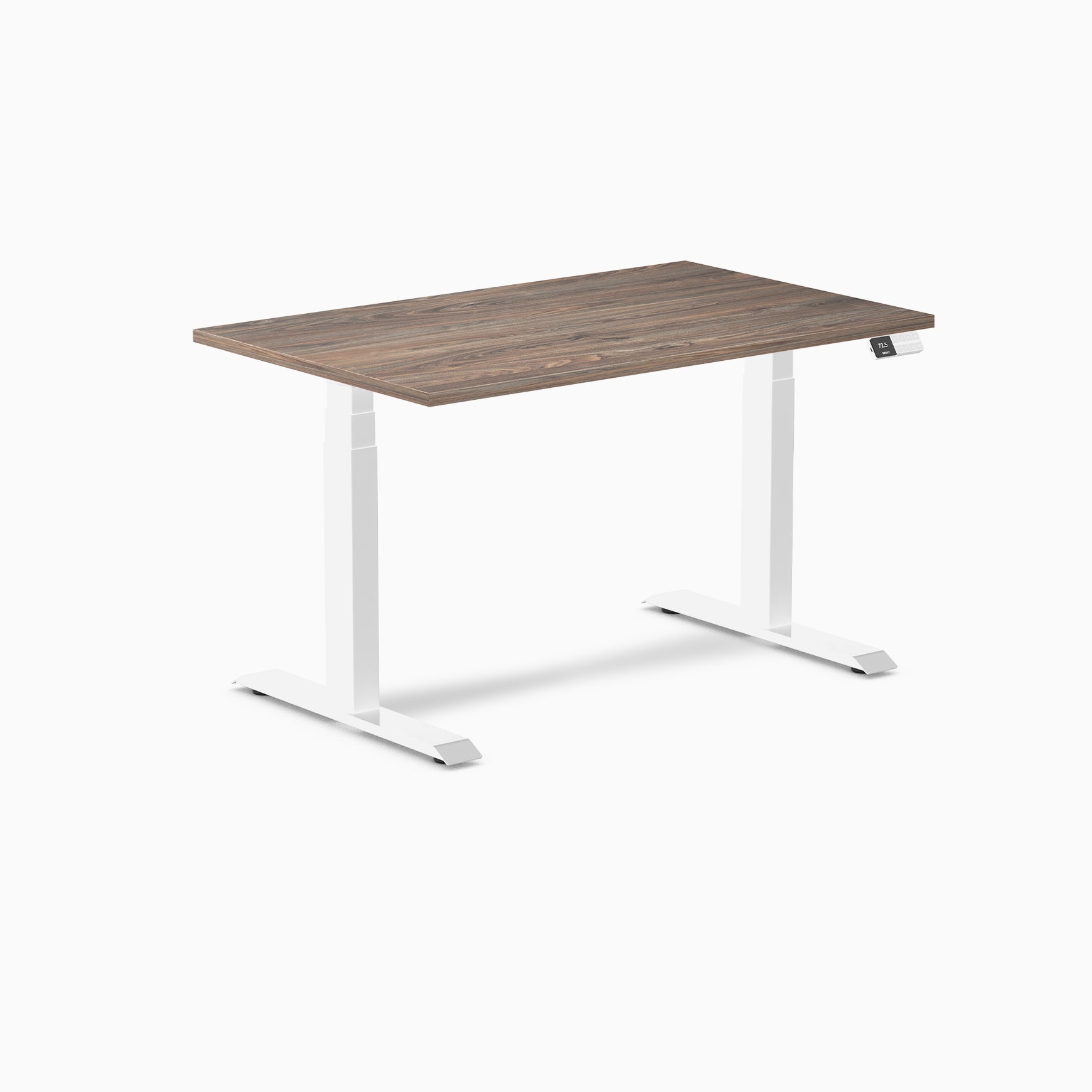 Desky Dual Laminate Sit Stand Desk - Natural Walnut / 47.2 x 29.5 inches / White | 43643295170882