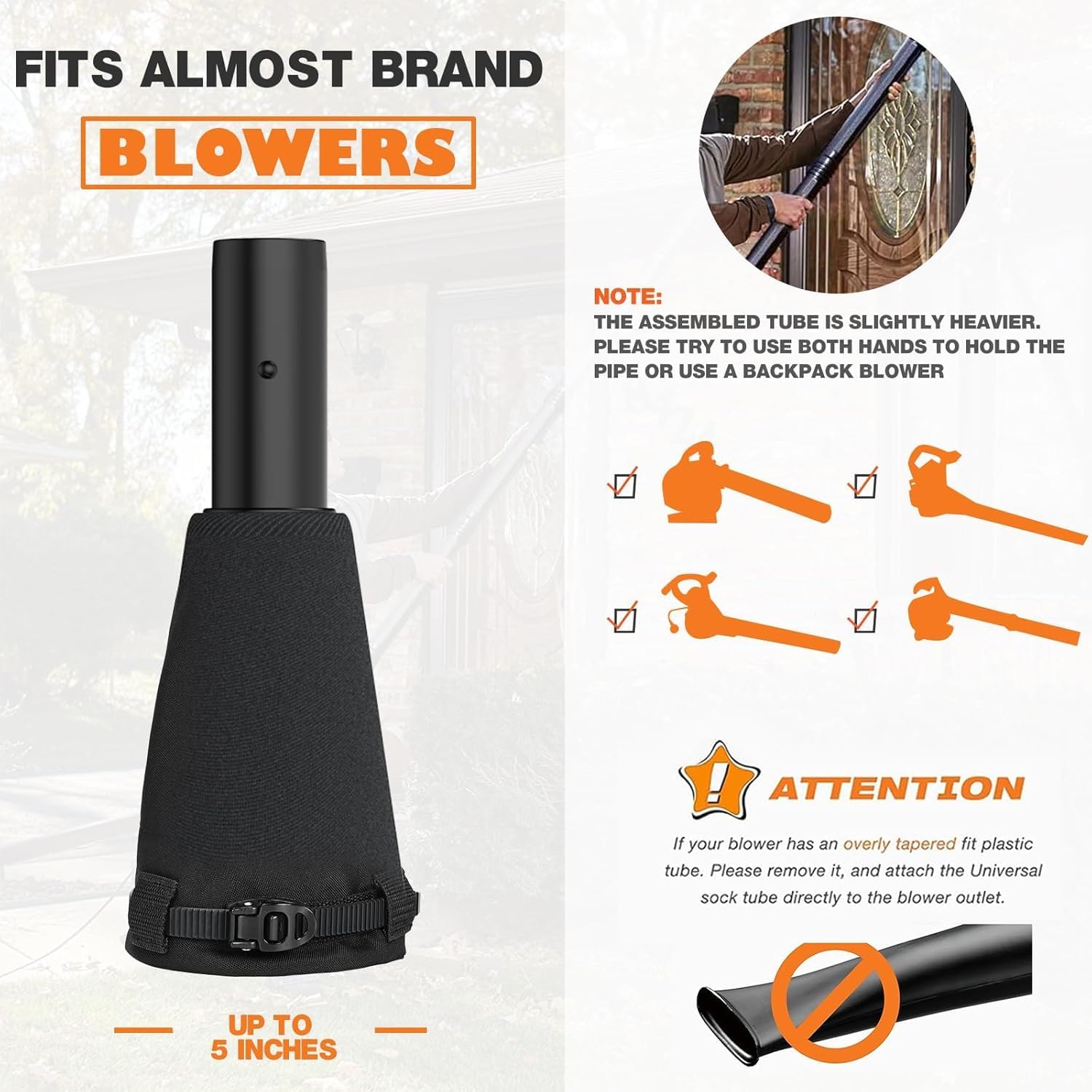 SenQWFa Universal Leaf Blower Gutter Attachment with Telescopic Hose ...