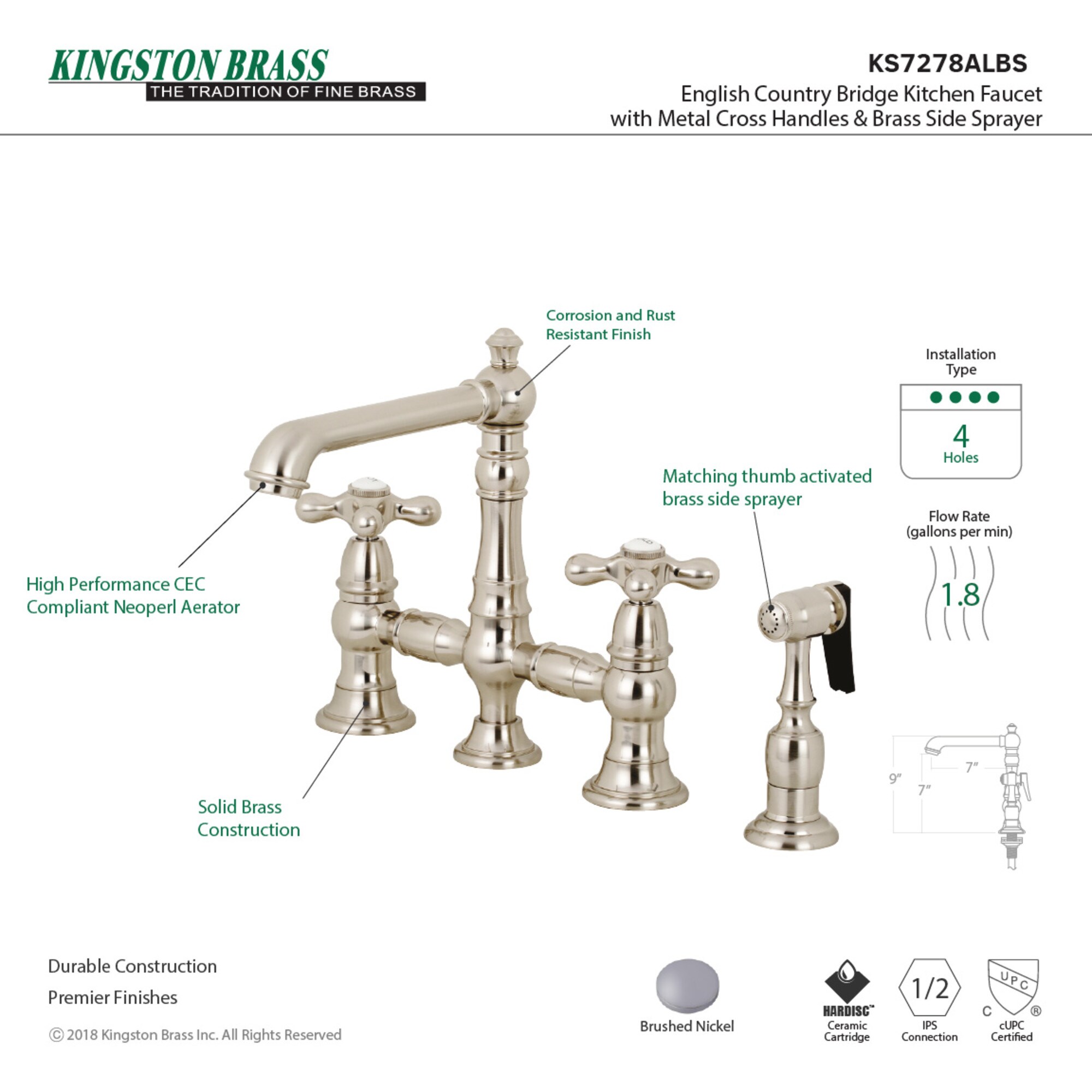 Kingston Brass WLKS7278AXBS Kitchen-Faucets - View #3