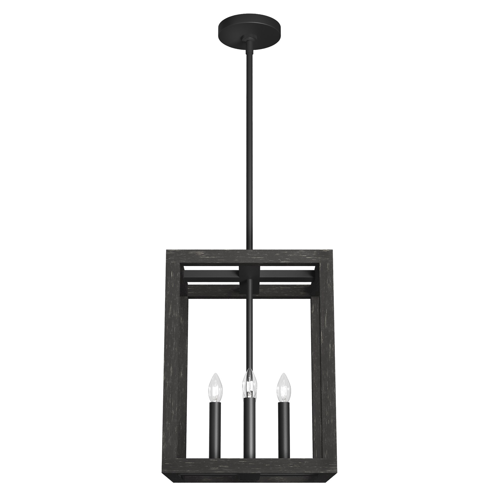 Hunter 19084 Squire Manor 4 -Light Matte Black Modern/contemporary Lantern Medium Hanging Pendant light