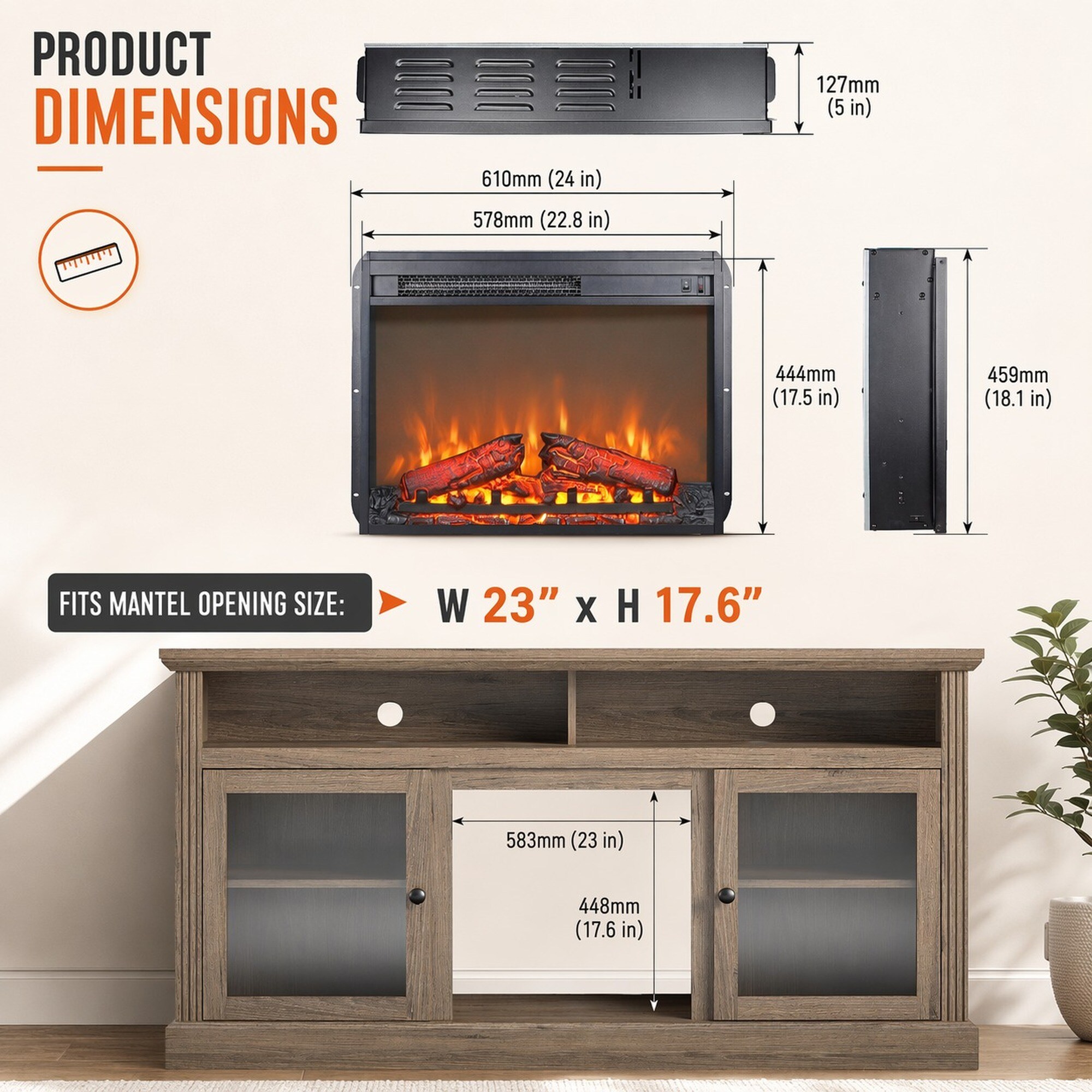 TEINIE HJJ-W1769P255456 Electric-Fireplaces - View #4