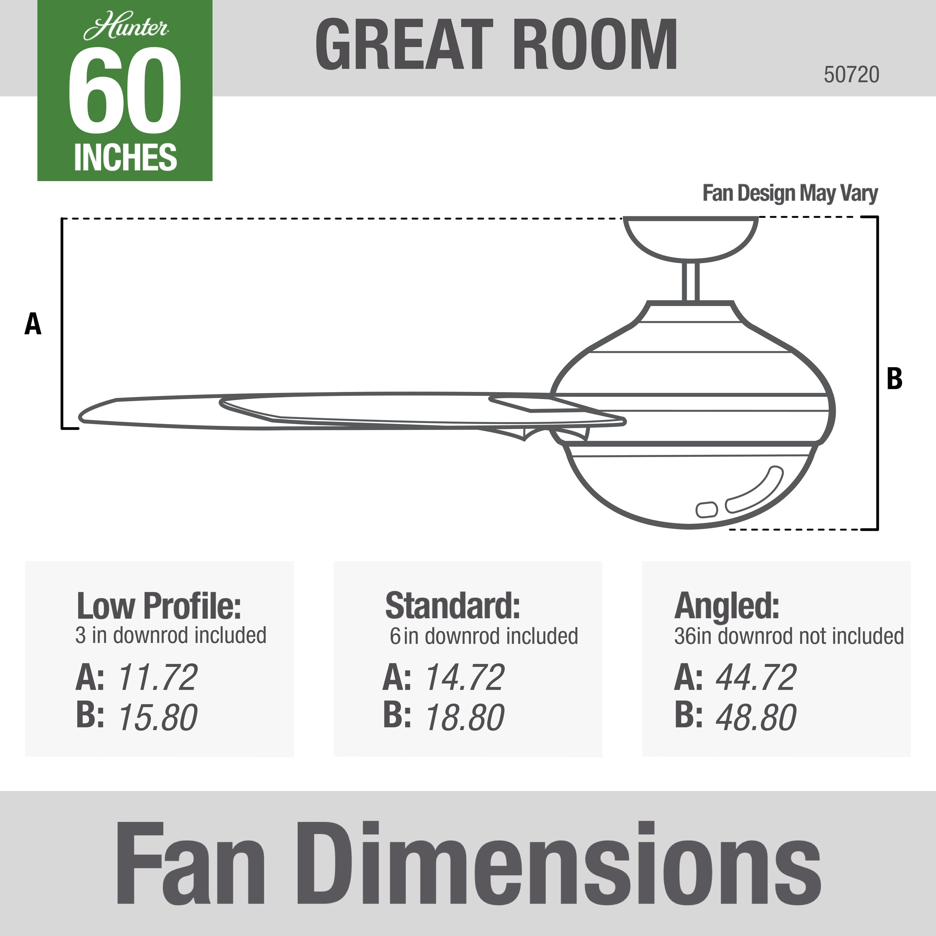 Hunter Overton 60 In Matte White Led Indooroutdoor Ceiling Fan With Light 10 Blade 50720 At 4019