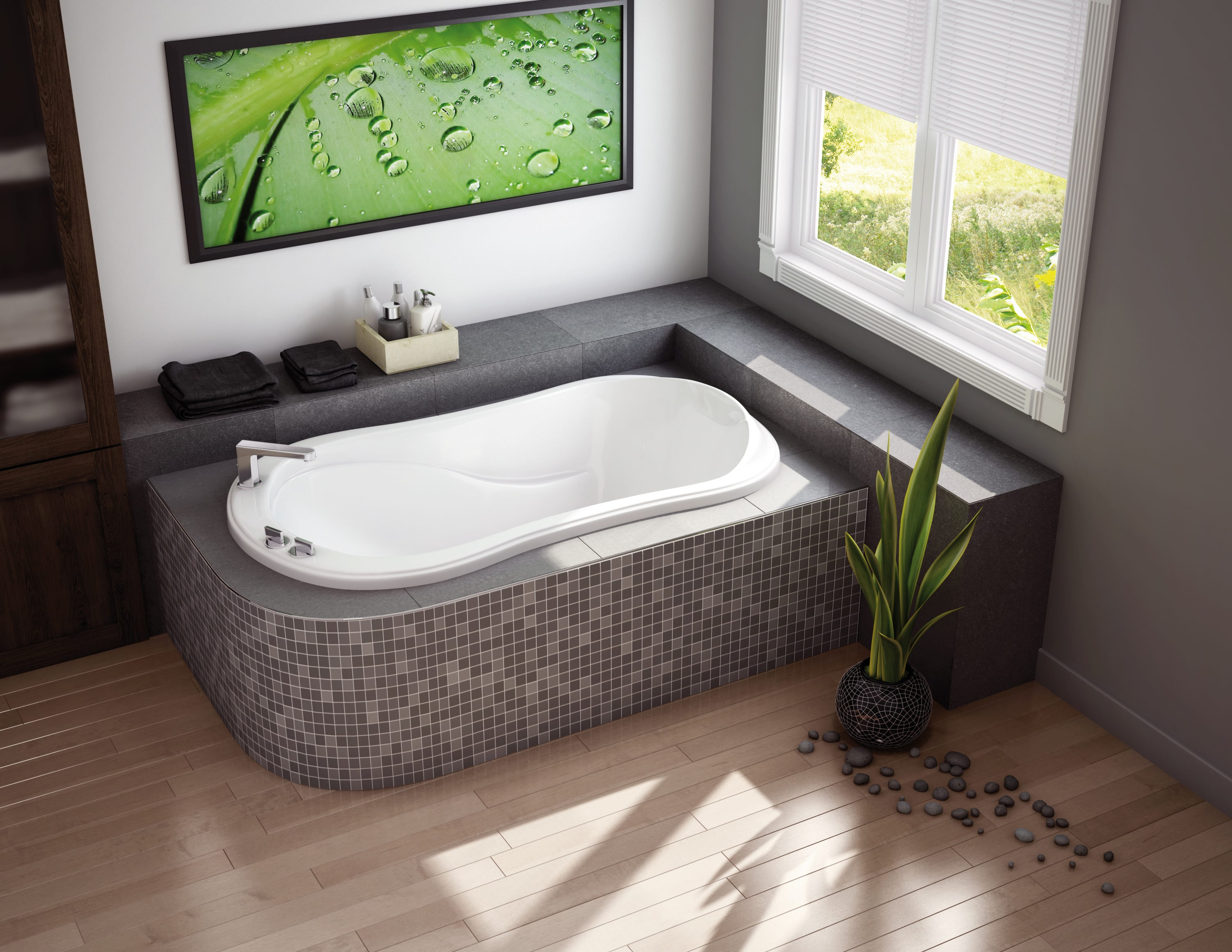 Single Person 66 Whirlpool Jetted Hydrotherapy Massage SPA Bathtub Bath  Tub Indoor 001A