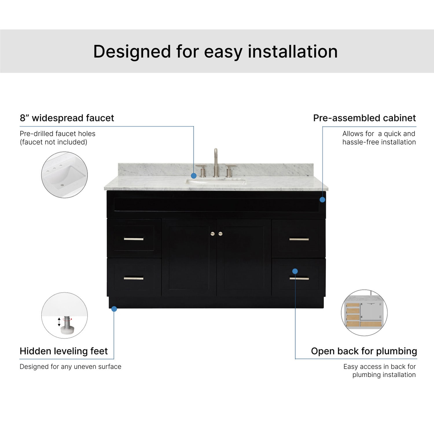 ARIEL F061SCW2RVOBLK Bath-Vanity-Combo - View #7