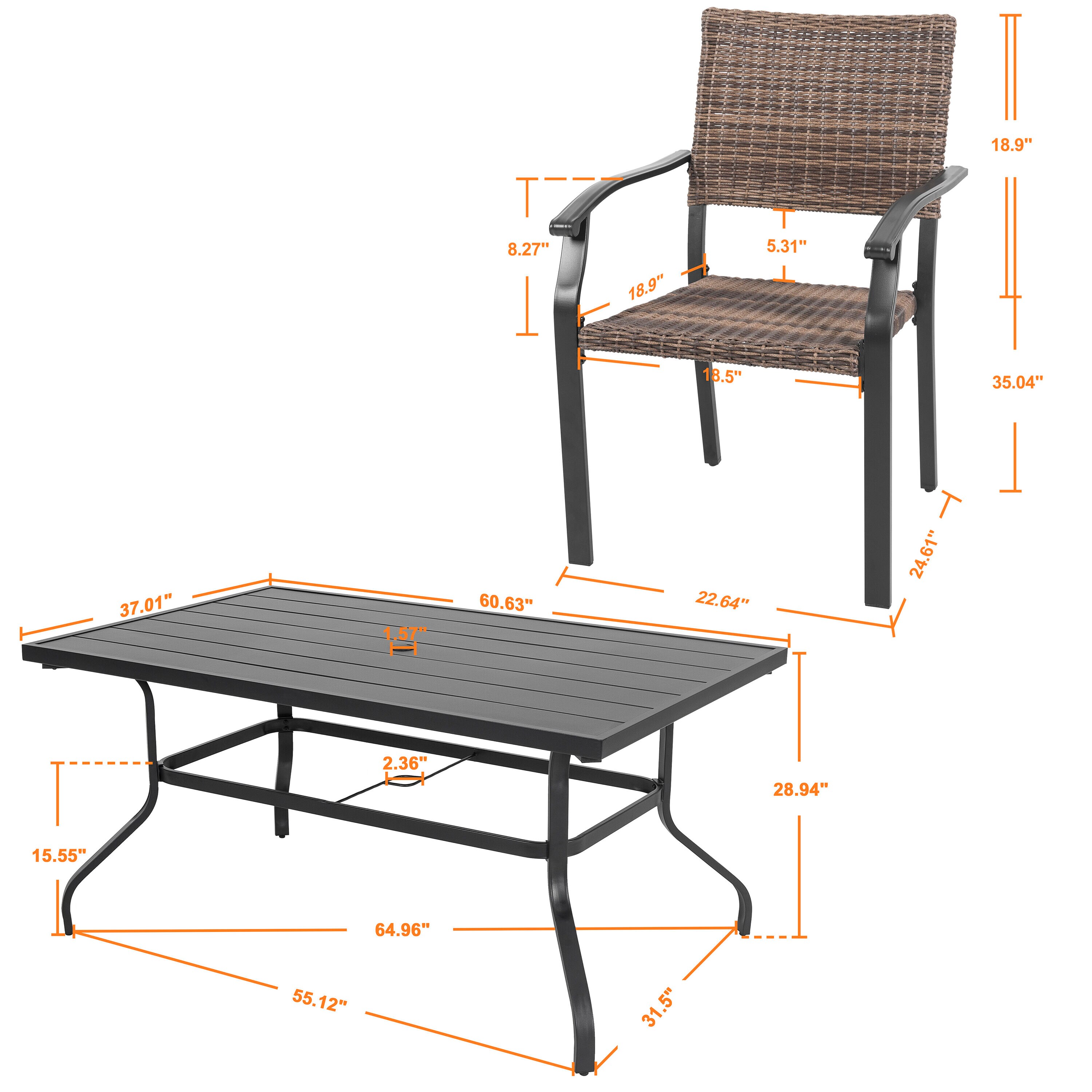 Nuu Garden SD154-T3BK Patio-Dining-Sets - View #4